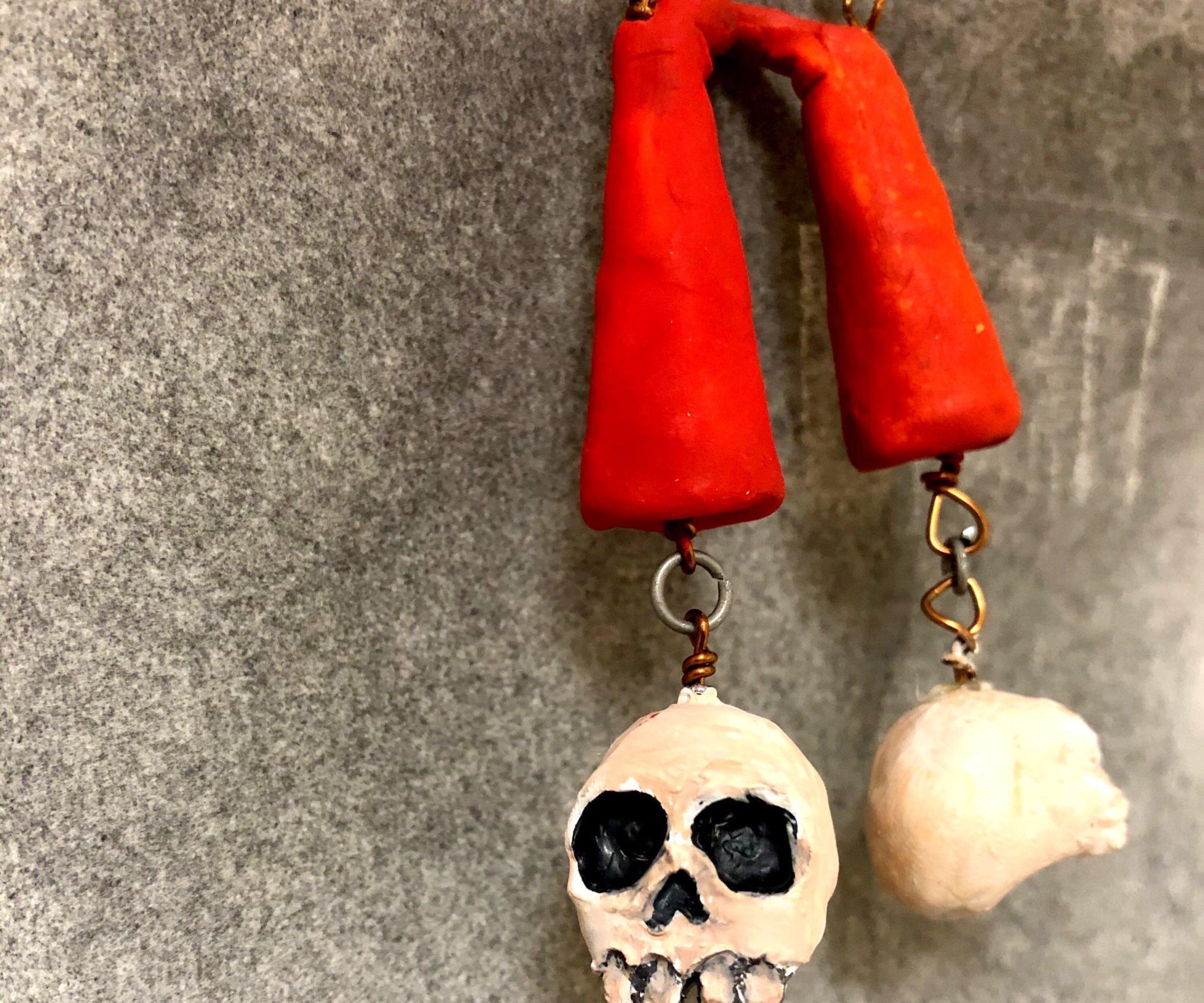 Sculpted Skull Earrings