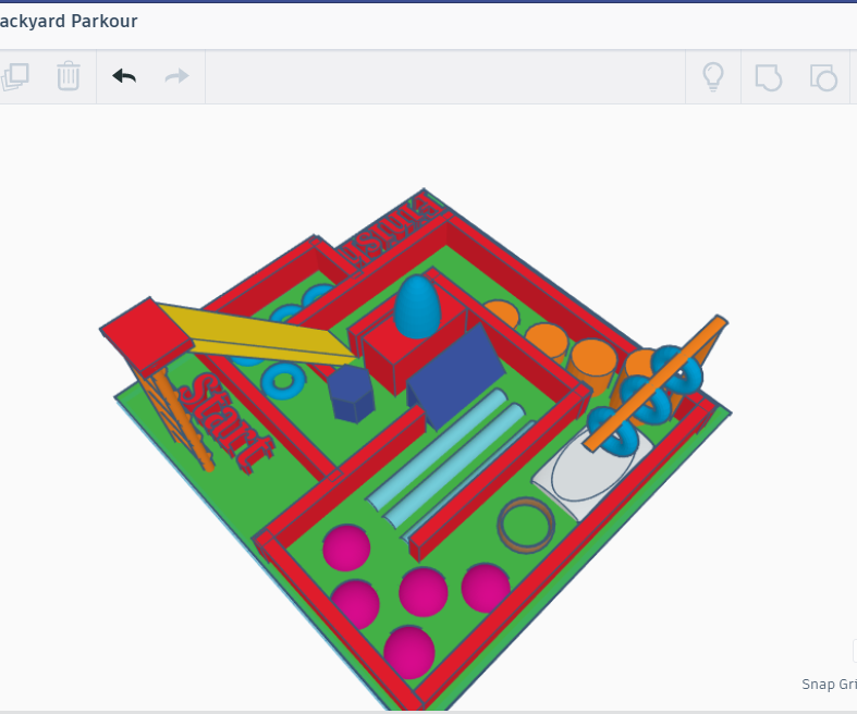 Backyard Parkour in Tinkercad
