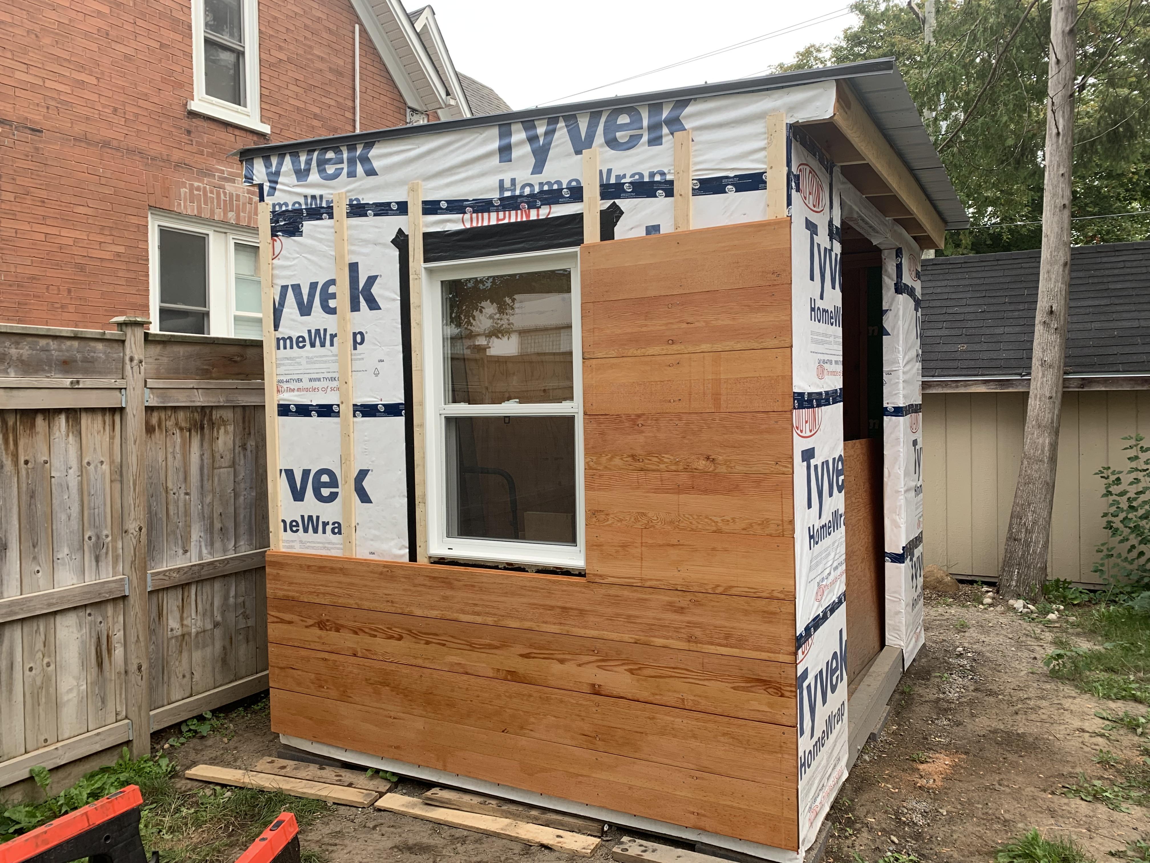 Storage Shed Siding From Gym Bleachers