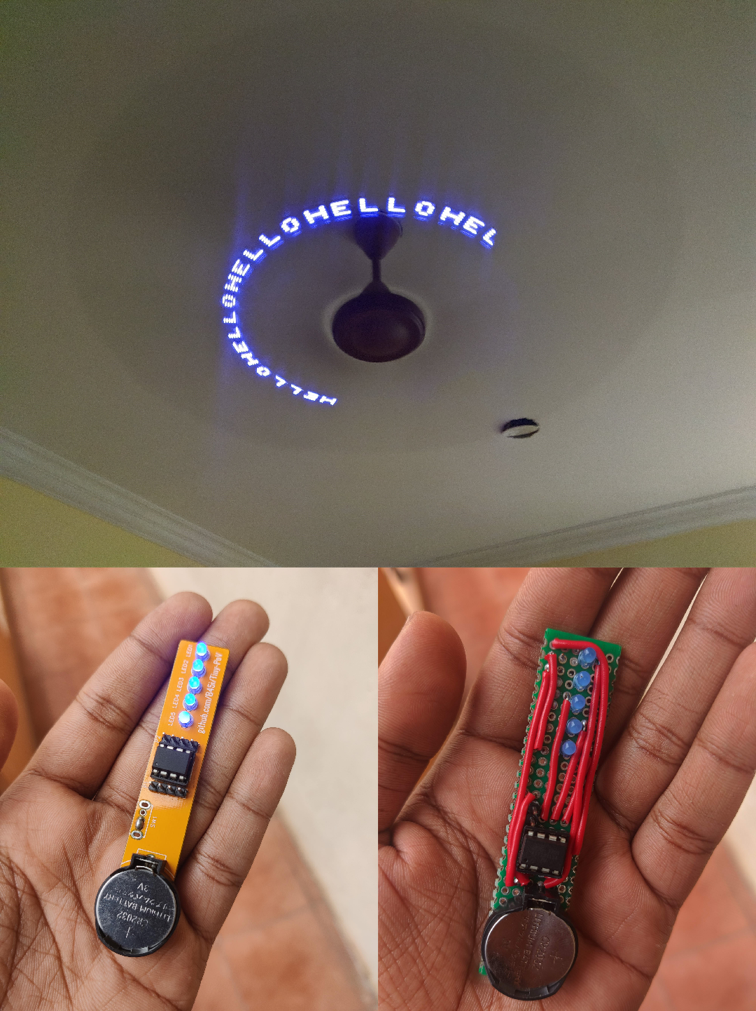 Make a PoV Display With ATtiny13 for $1