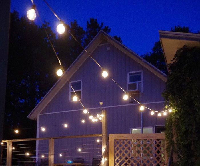 Adding String Lights to Our New Lower Deck