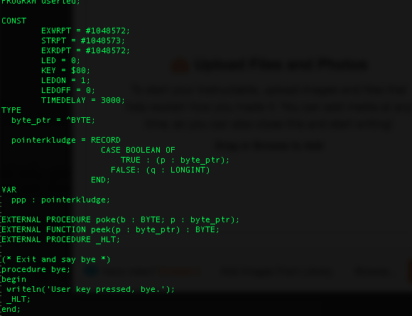 68k-mbc Userled in Pascal+/MT