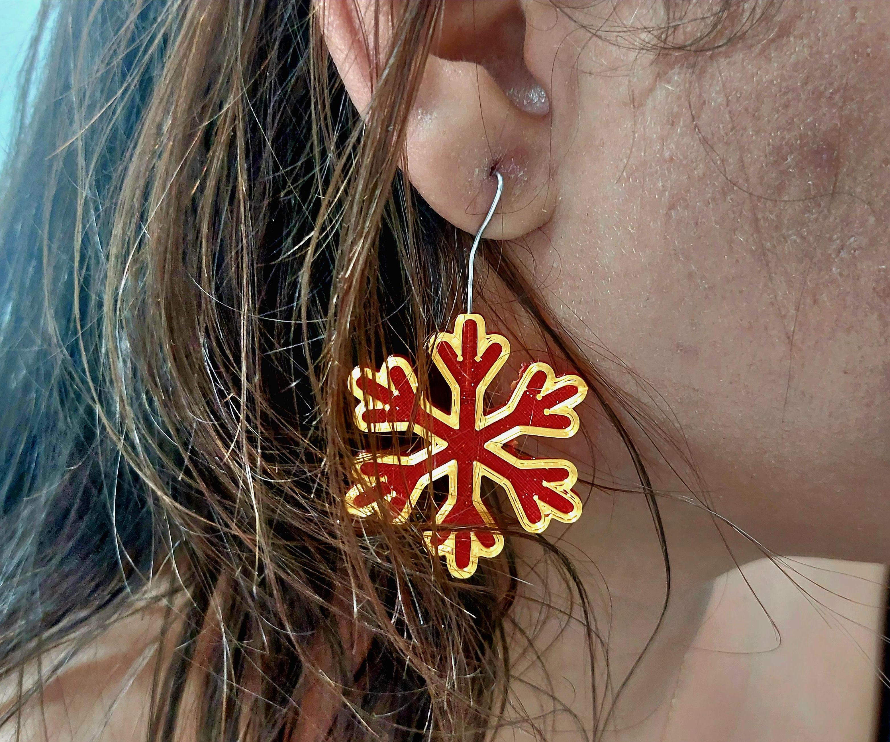 Multicolor Christmas Earrings With TinKerCad