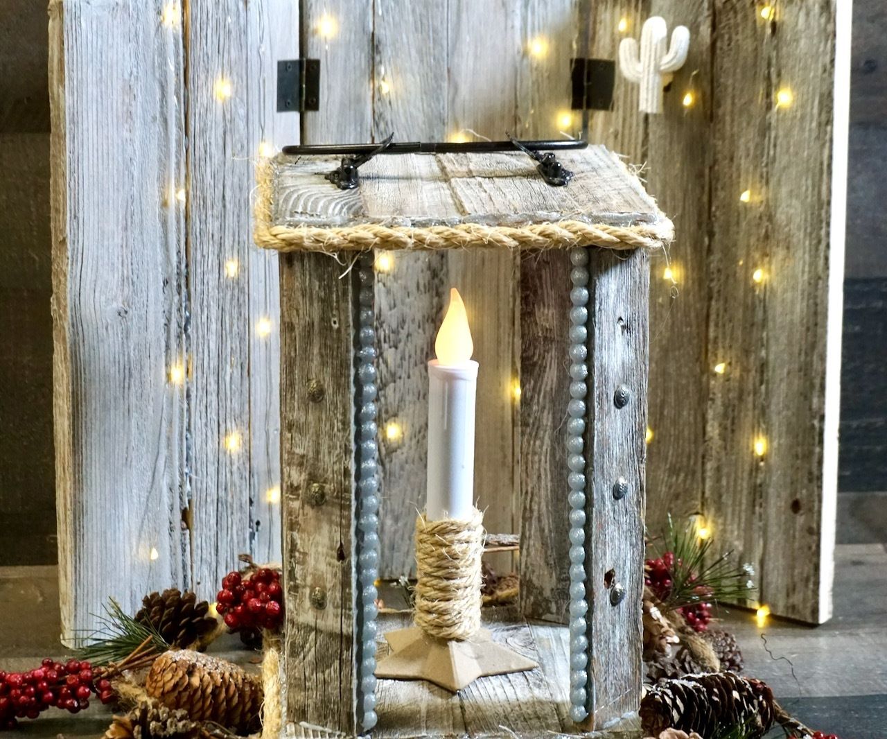 Pallet Lantern Made With Hot Glue Construction