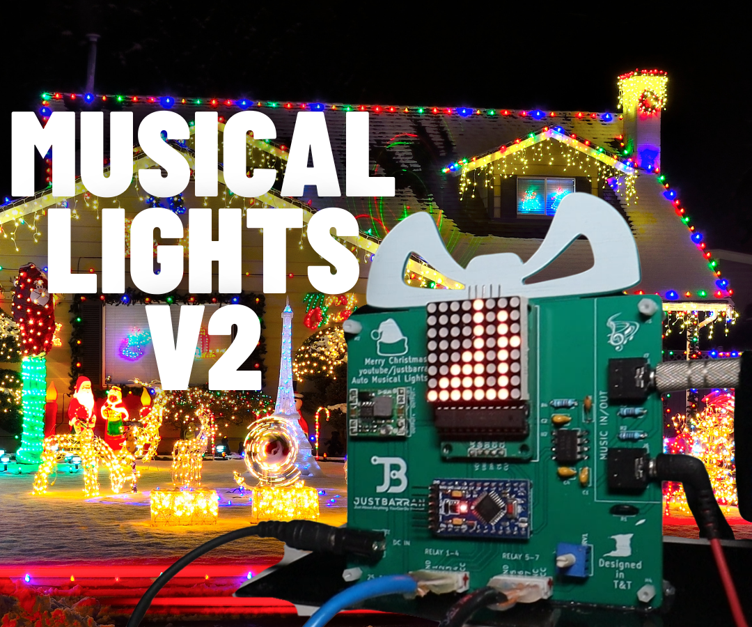  Automatic Synchronized Musical (Christmas) Lights Version 2 ft PCB, Arduino and MSGEQ7