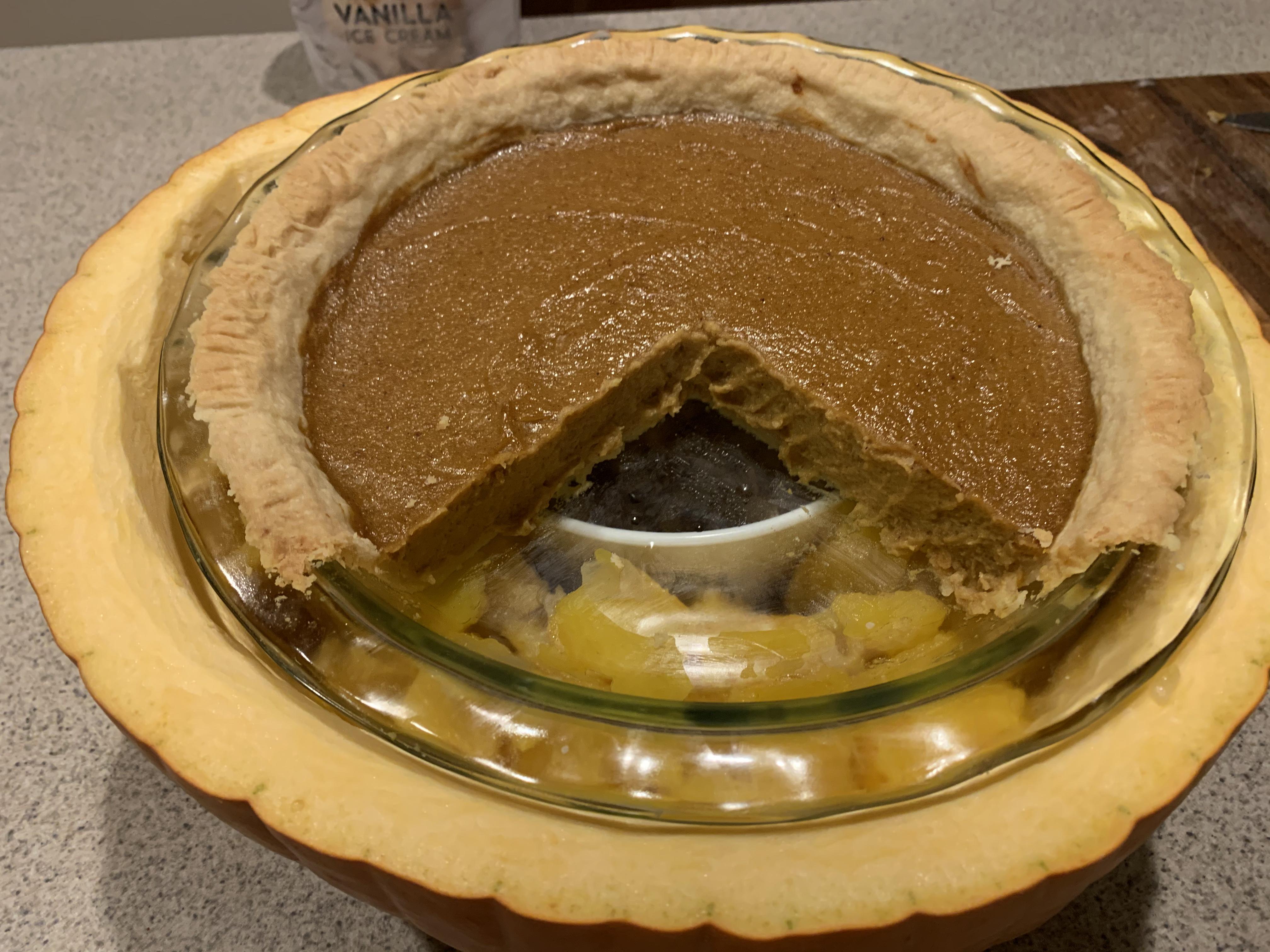 Pumpkin Seeds, Cubes, and Pie All in a Pumpkin