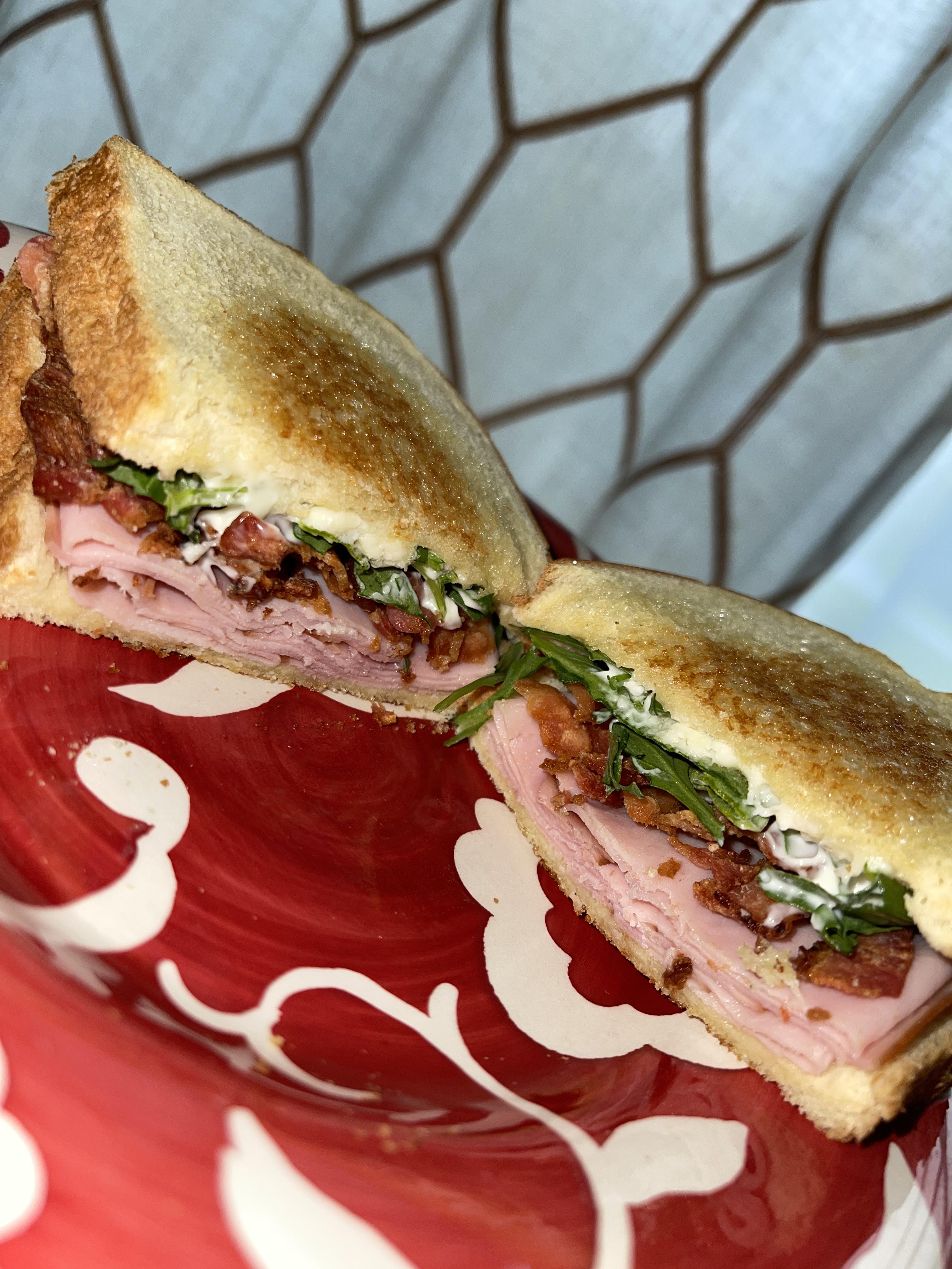 Grilled Ham, Bacon and Blue Cheese Sandwich 