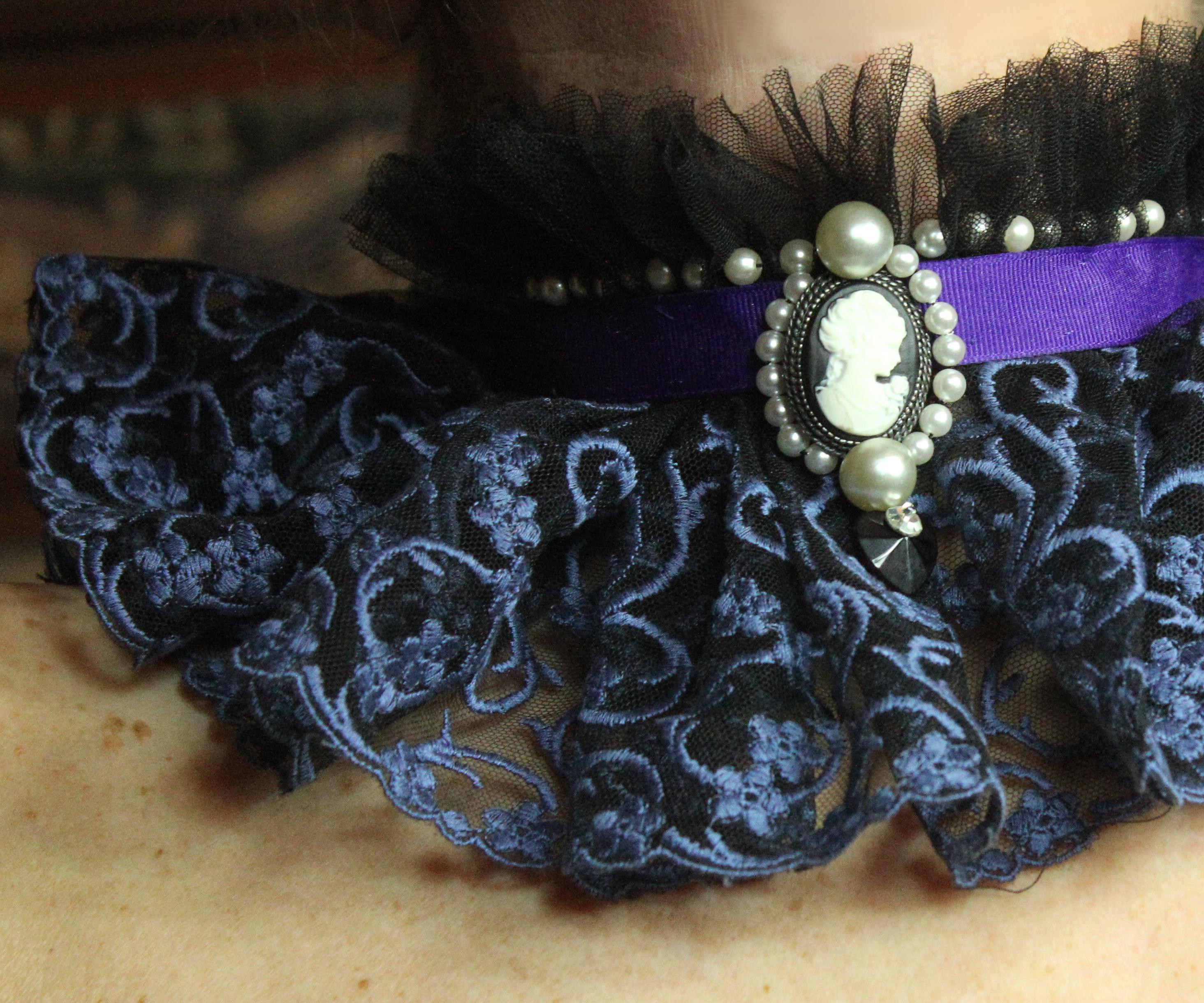 Gothic Jewelled, Tulle and Lace Choker