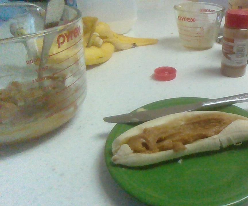 Peanut Butter literal Banana Boat