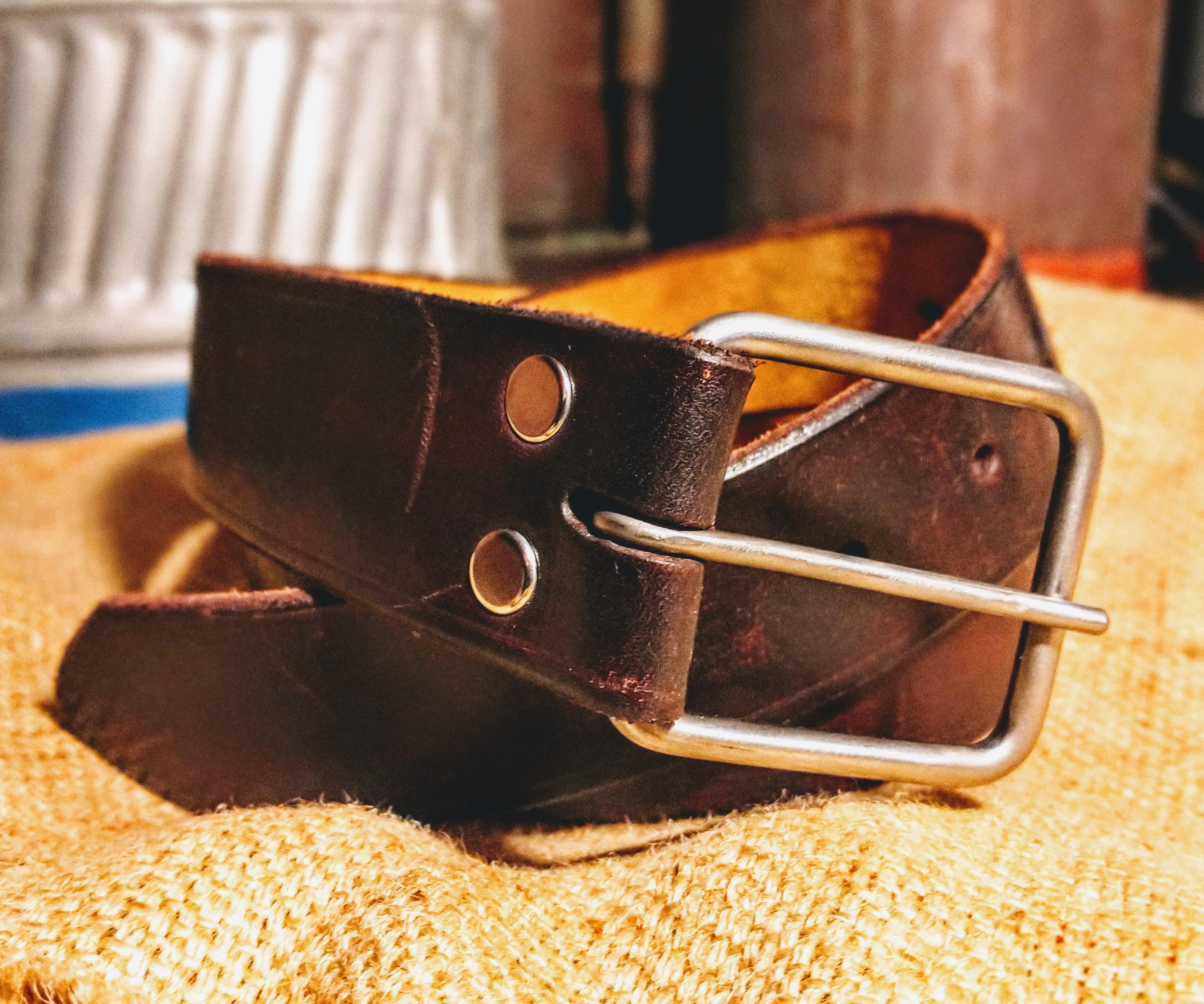 Leather Belt With Diy Titanium Buckle 
