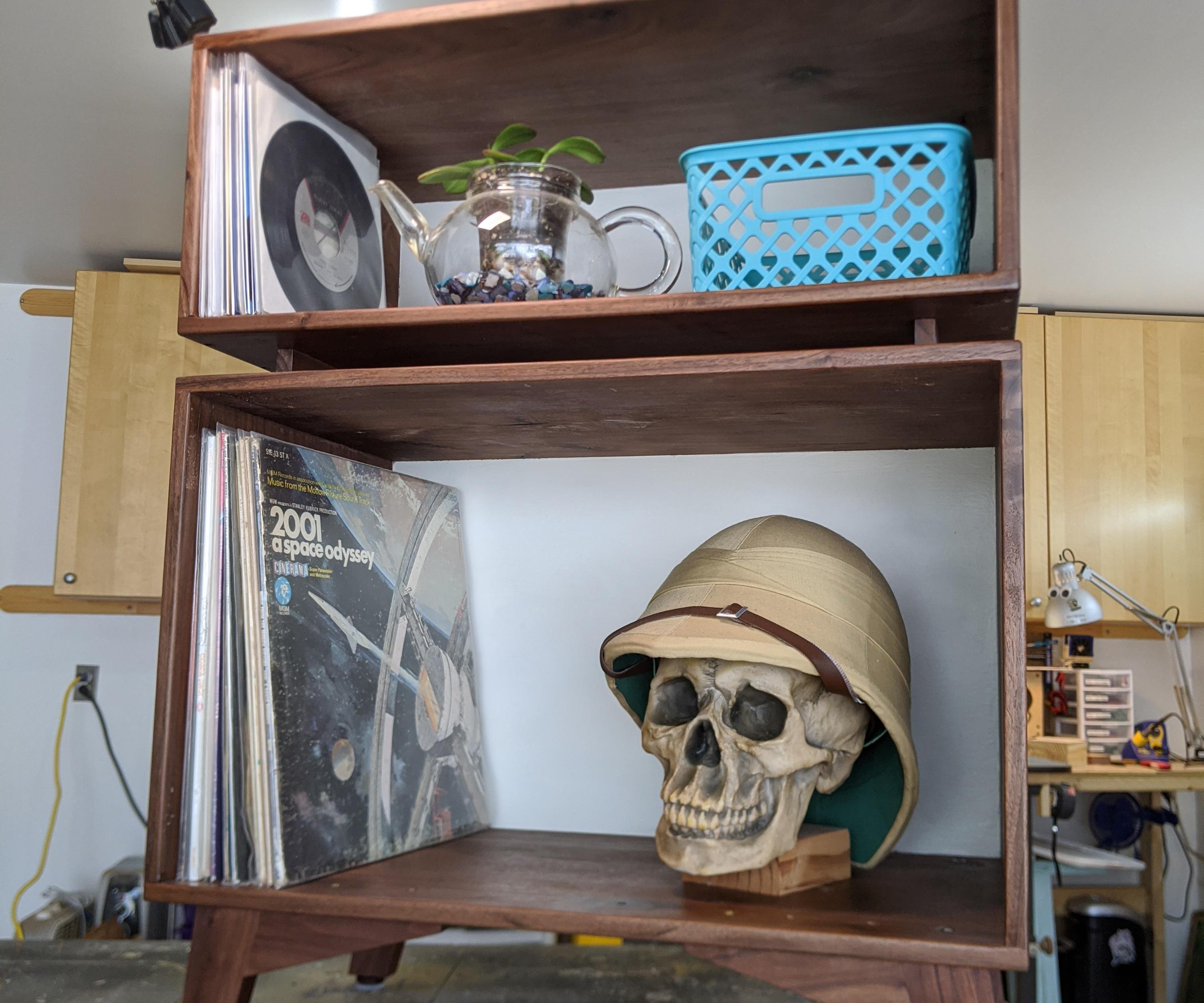 Walnut Record Player Cabinet