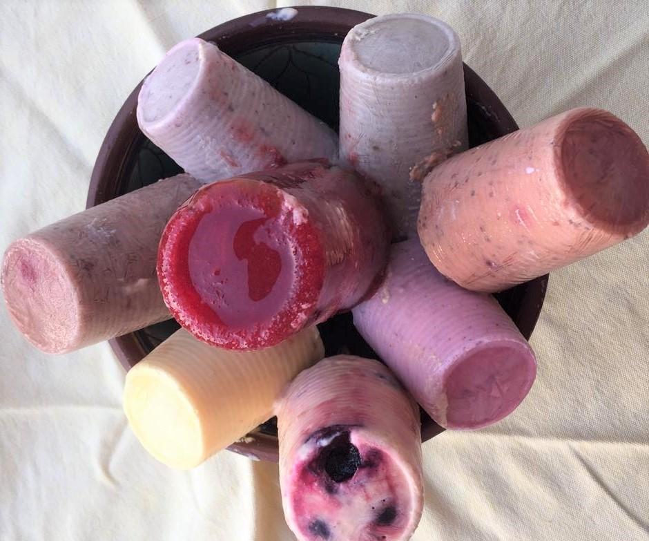 Healthy Greek Yogurt & Fruits Popsicles