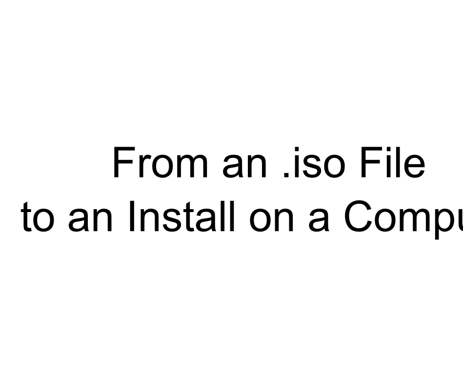 From an .iso File to an Install on a Computer