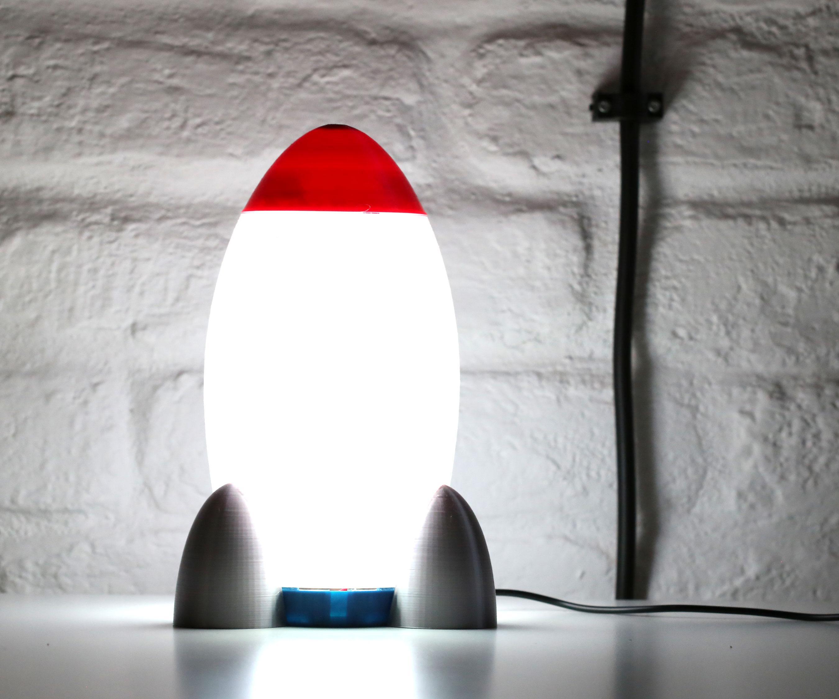 3d Printed RGB LED Rocket Lamp for Kids / Advanced Level
