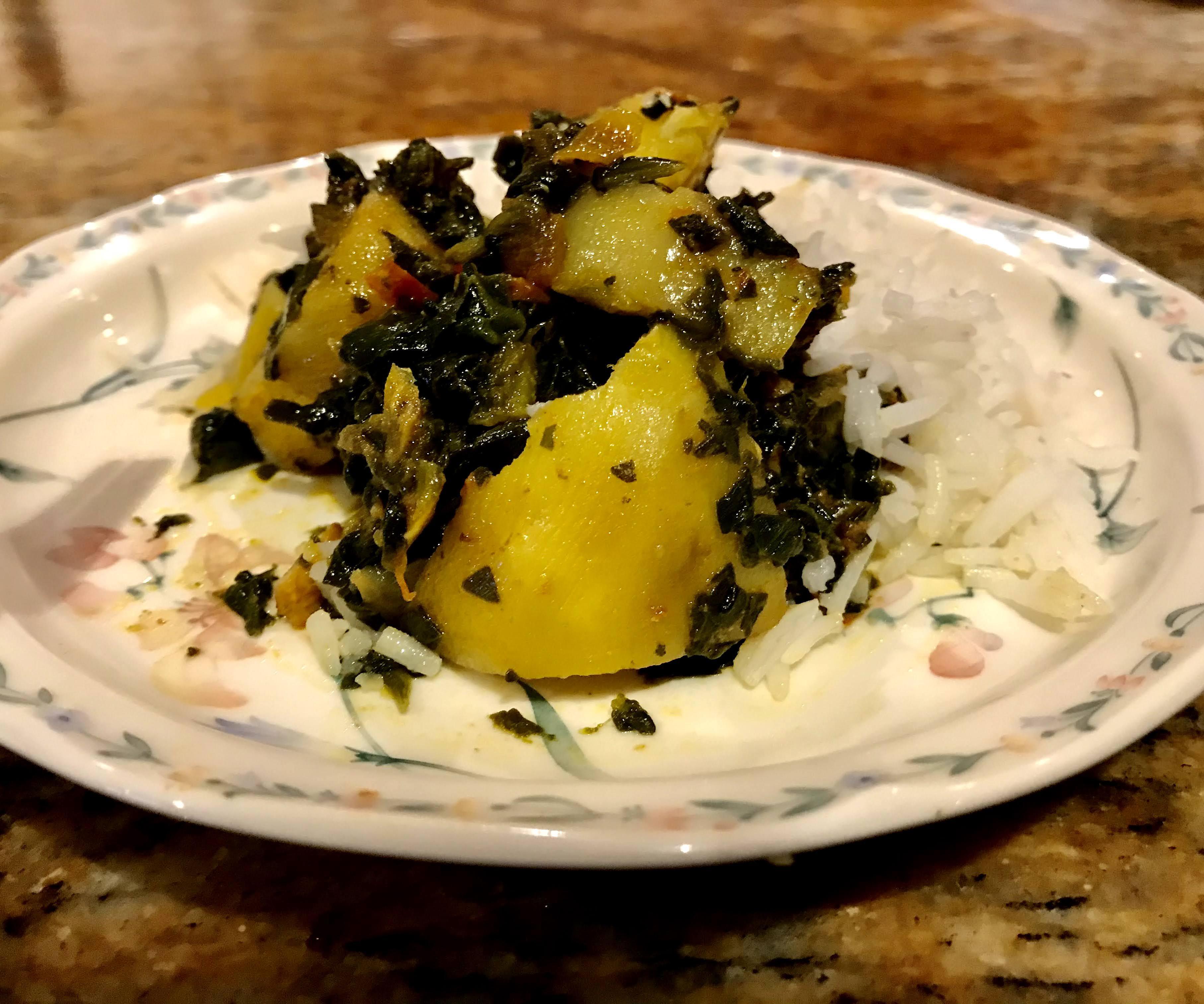 Aloo Saag  (Potato Spinach Curry)