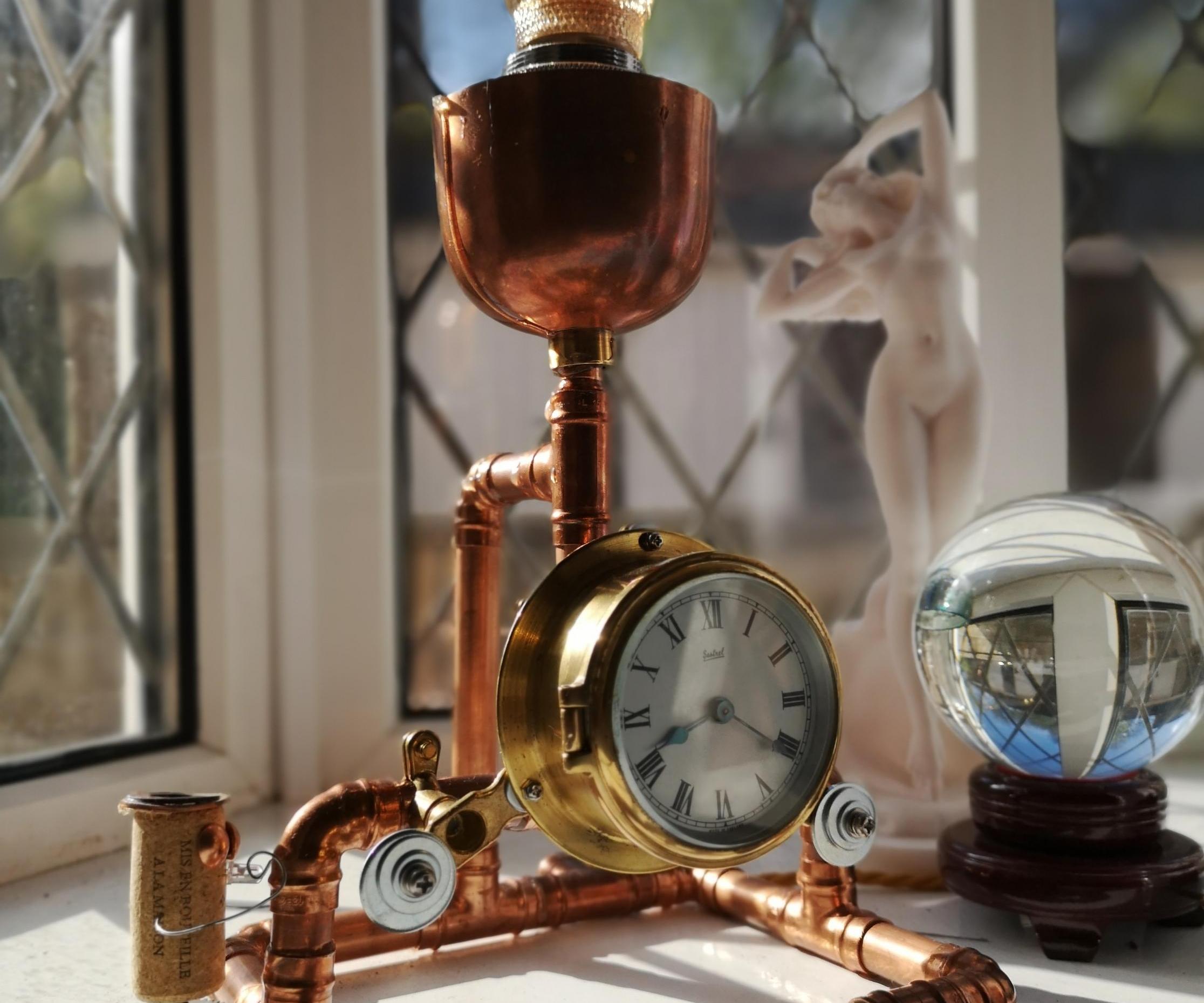 Steampunk Clock and Lamp