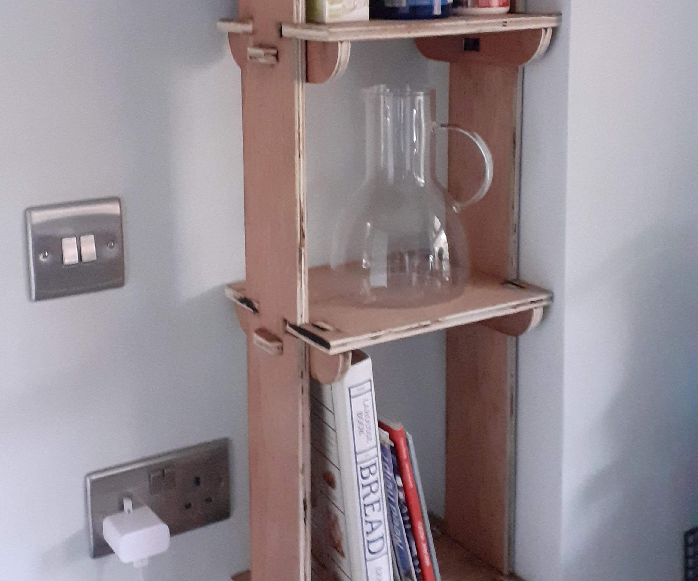 Plywood Mini Kitchen Bookshelf