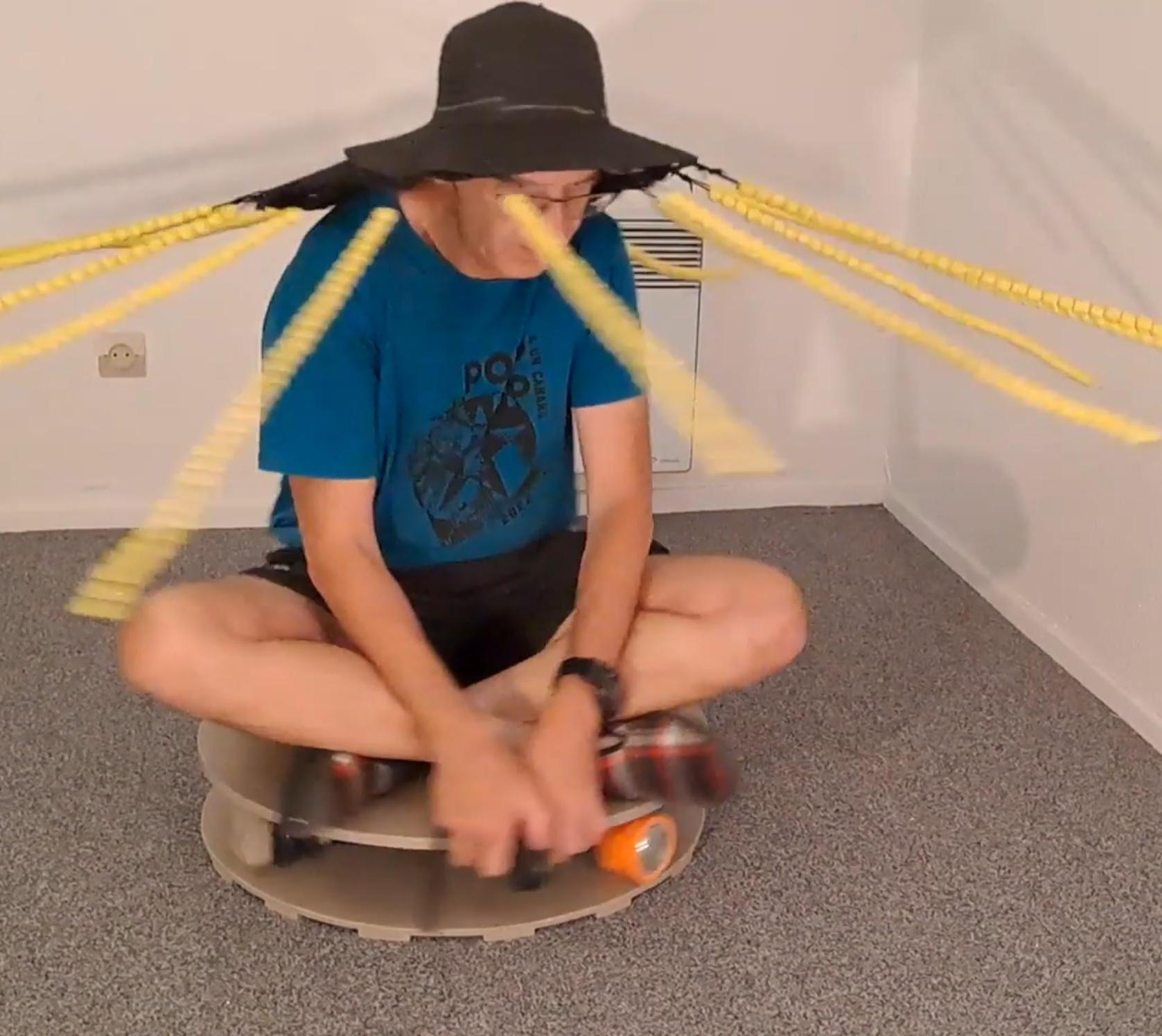 Rotating Electric Skateboard for Meditation, Dance, Iceskating and Vestibular Training