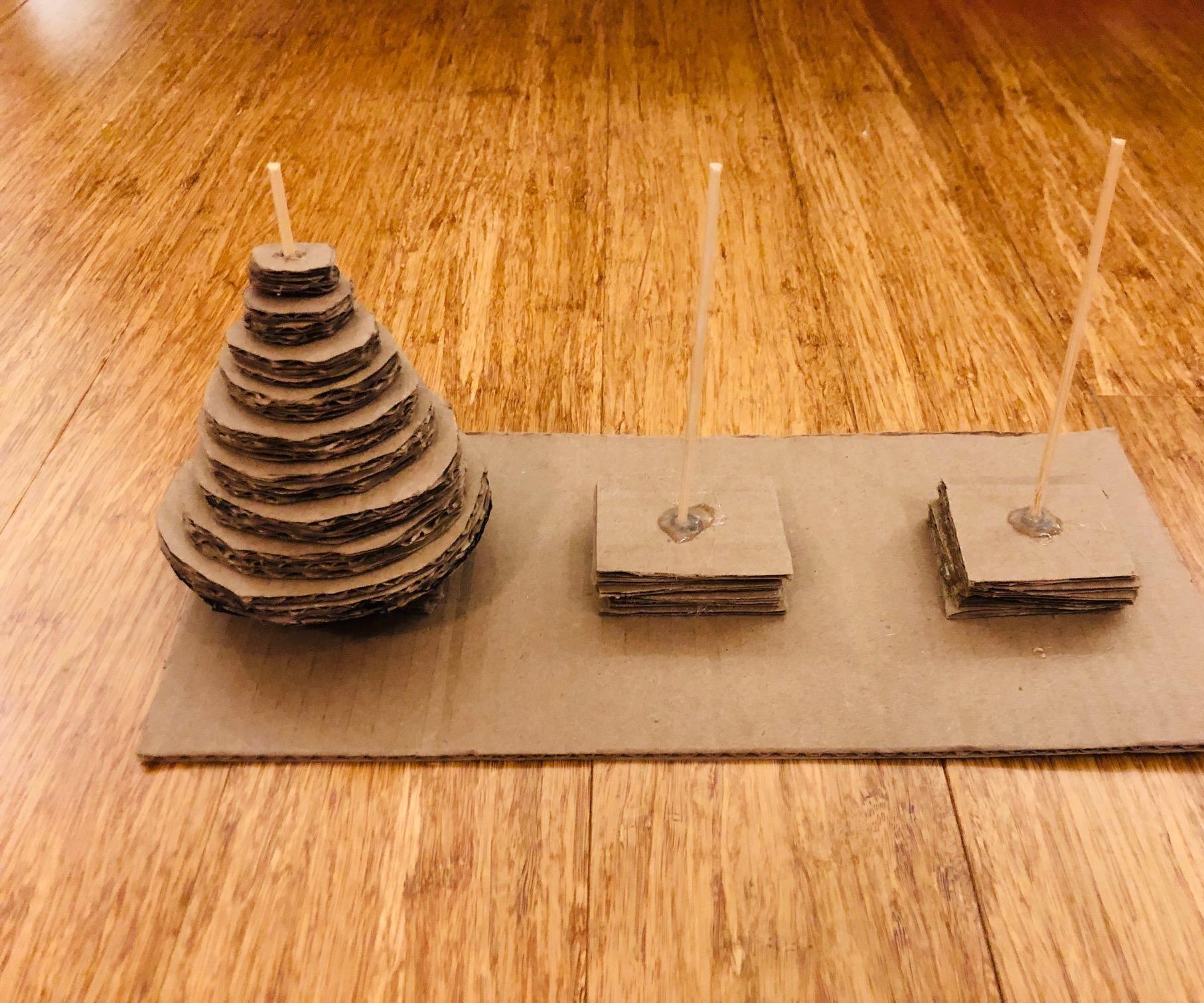 Tower of Hanoi Puzzle With Cardboard