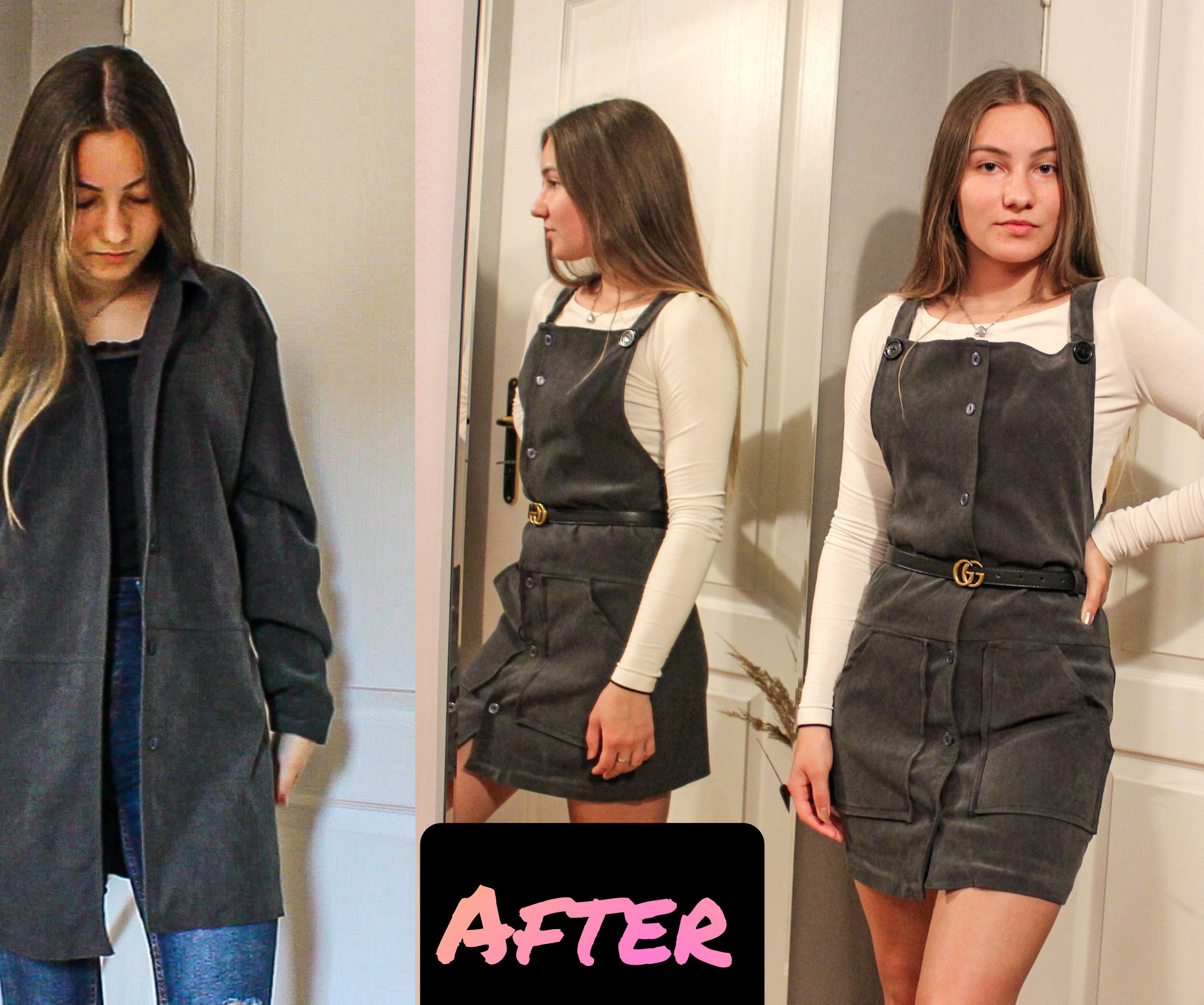 DIY Man Shirt Into Woman Dress