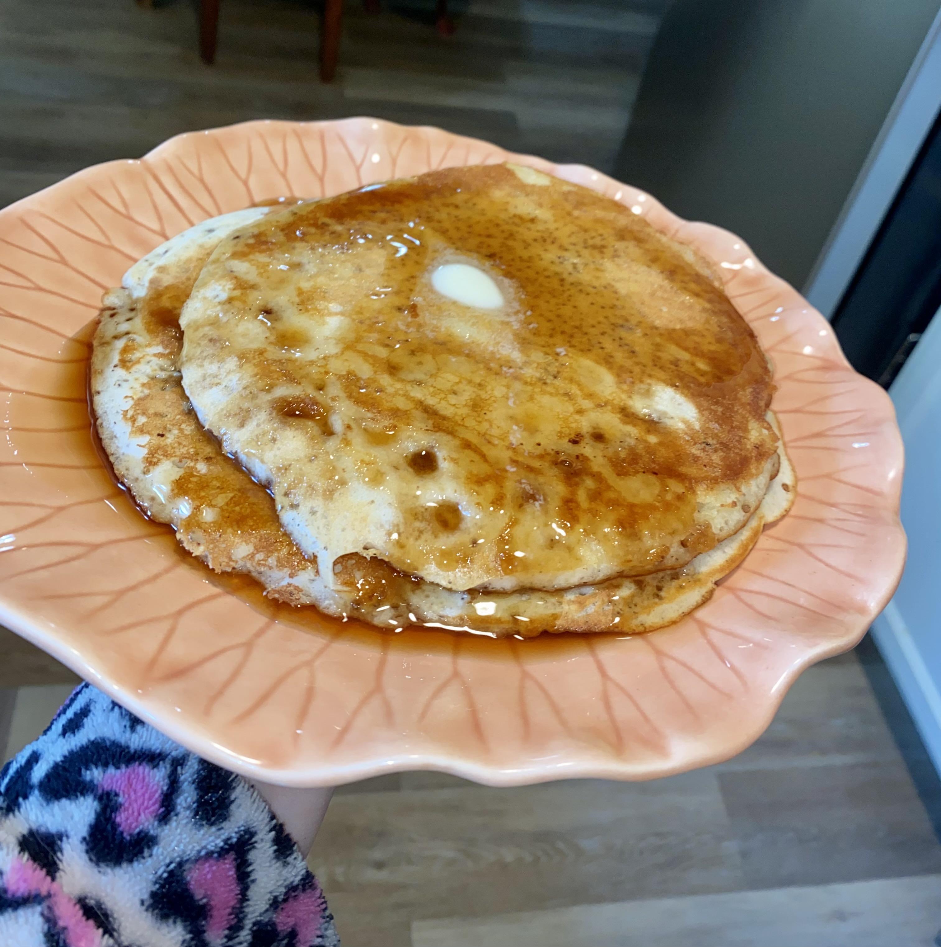 Dark Chocolate Walnut Protein Pancakes