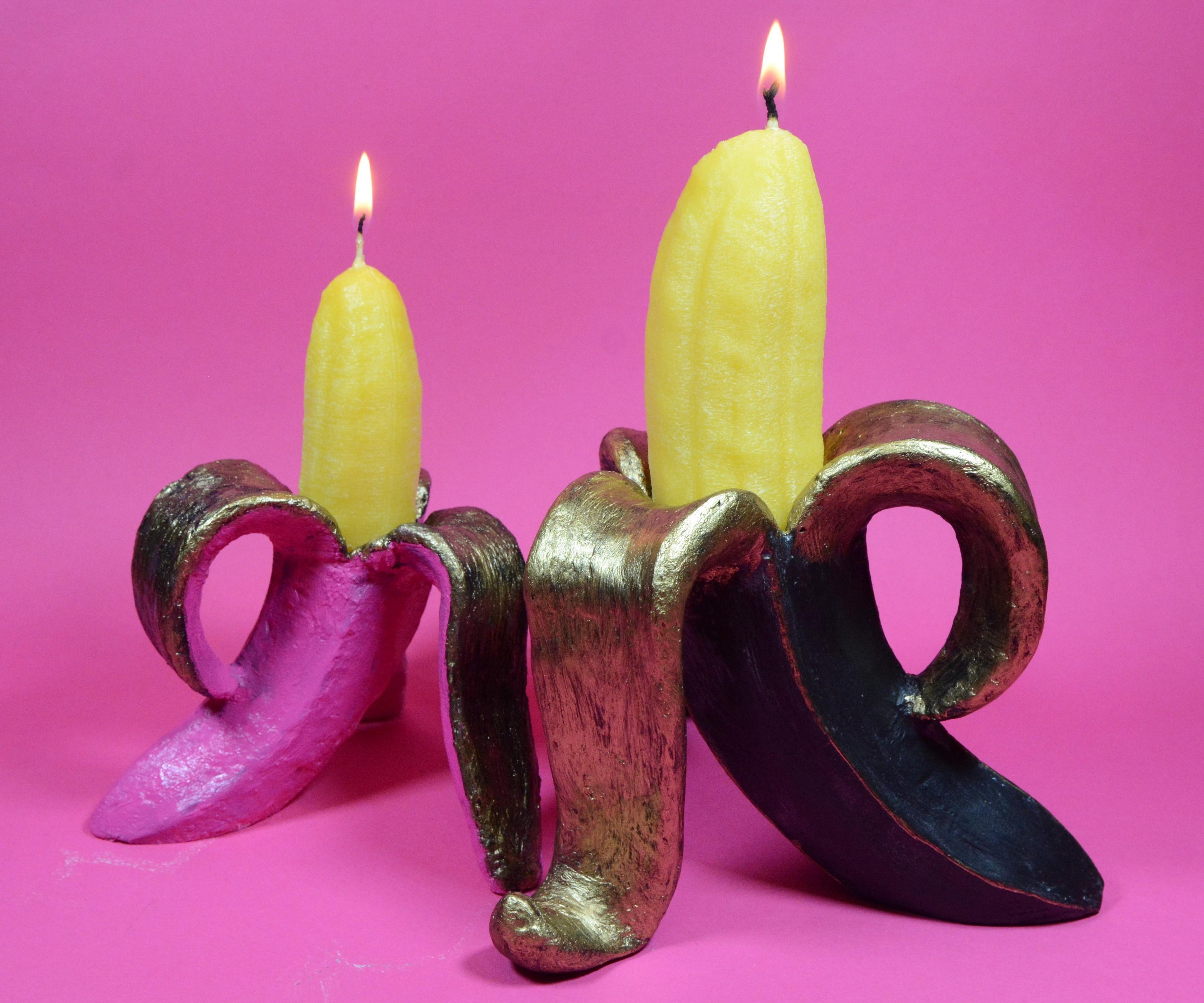 BANANA CANDLES MADE WITH PLASTER AND 3D PRINTING