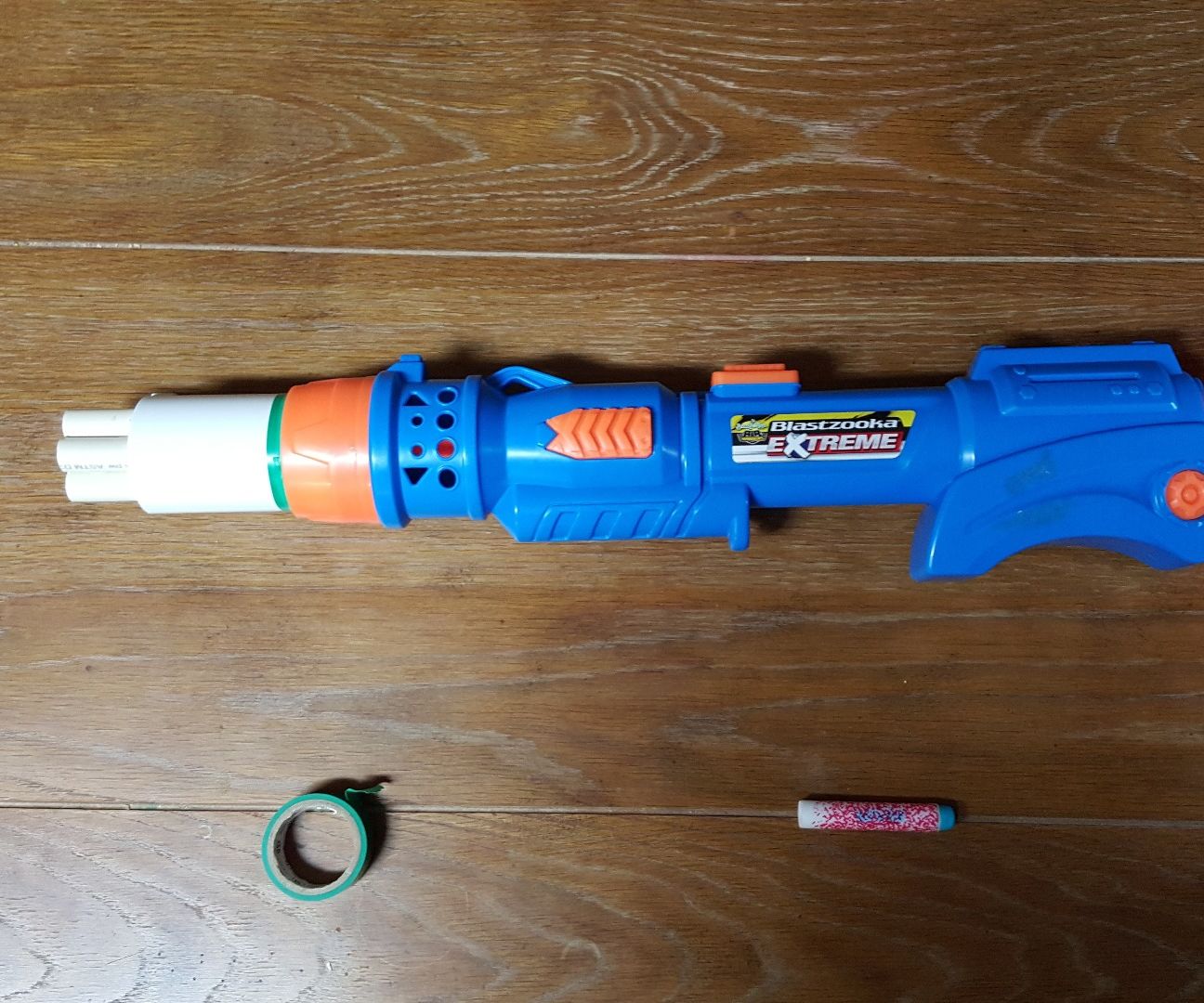 Convert a Blastzooka into a 6-dart Nerf super shotgun