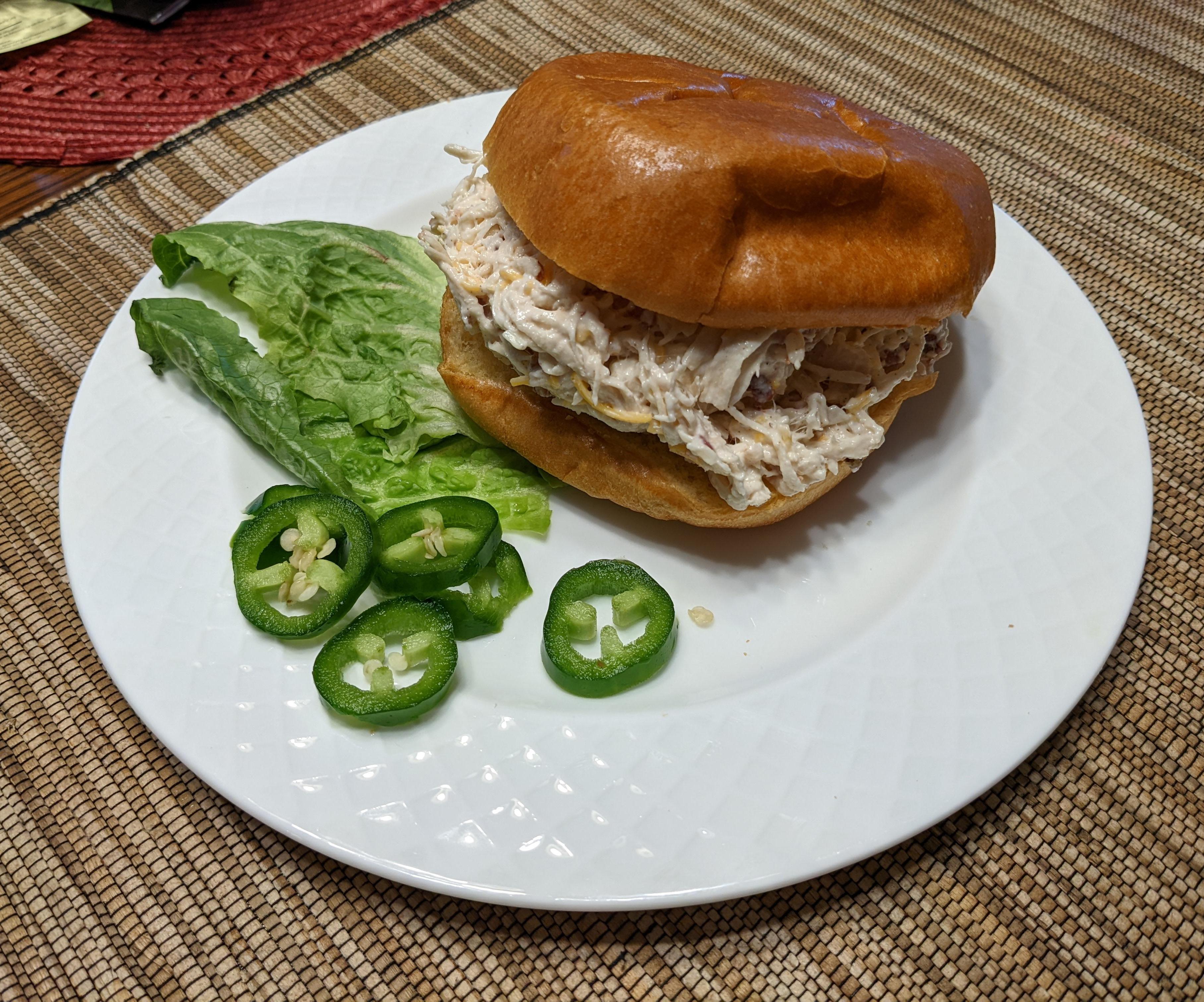 The 4-Minute Jalapeno Popper Pulled Chicken Sandwich