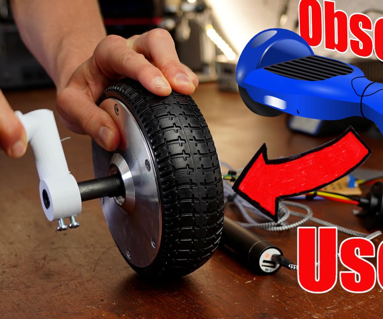 Hoverboard Motor Becomes a Hand-cranked Generator!