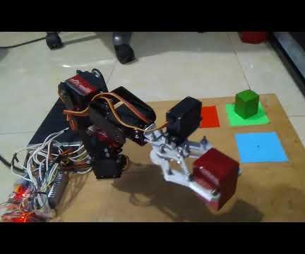 4 DoF Robot Arm Pick & Place Color Sorter With Inverse Kinematic