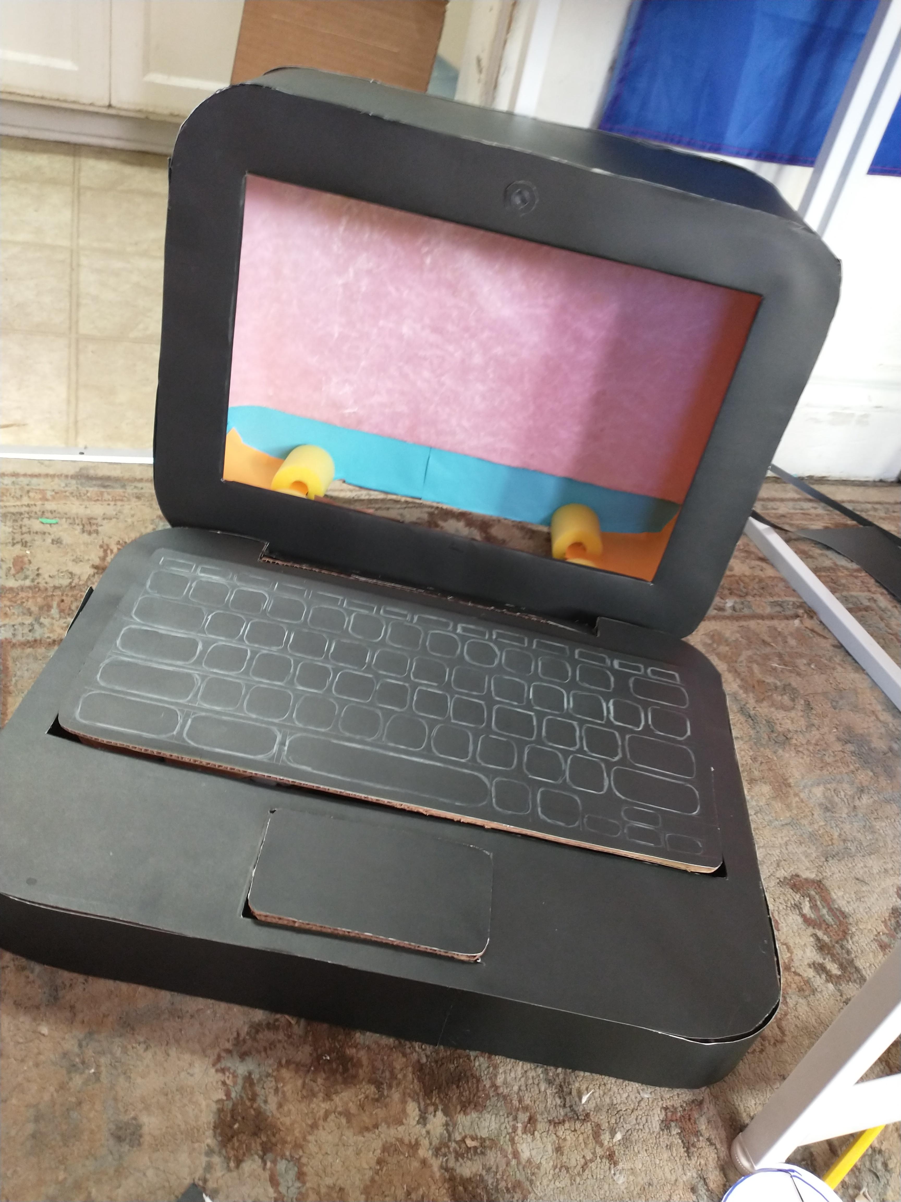 Kid's Chromebook Costume From Used Package Boxes