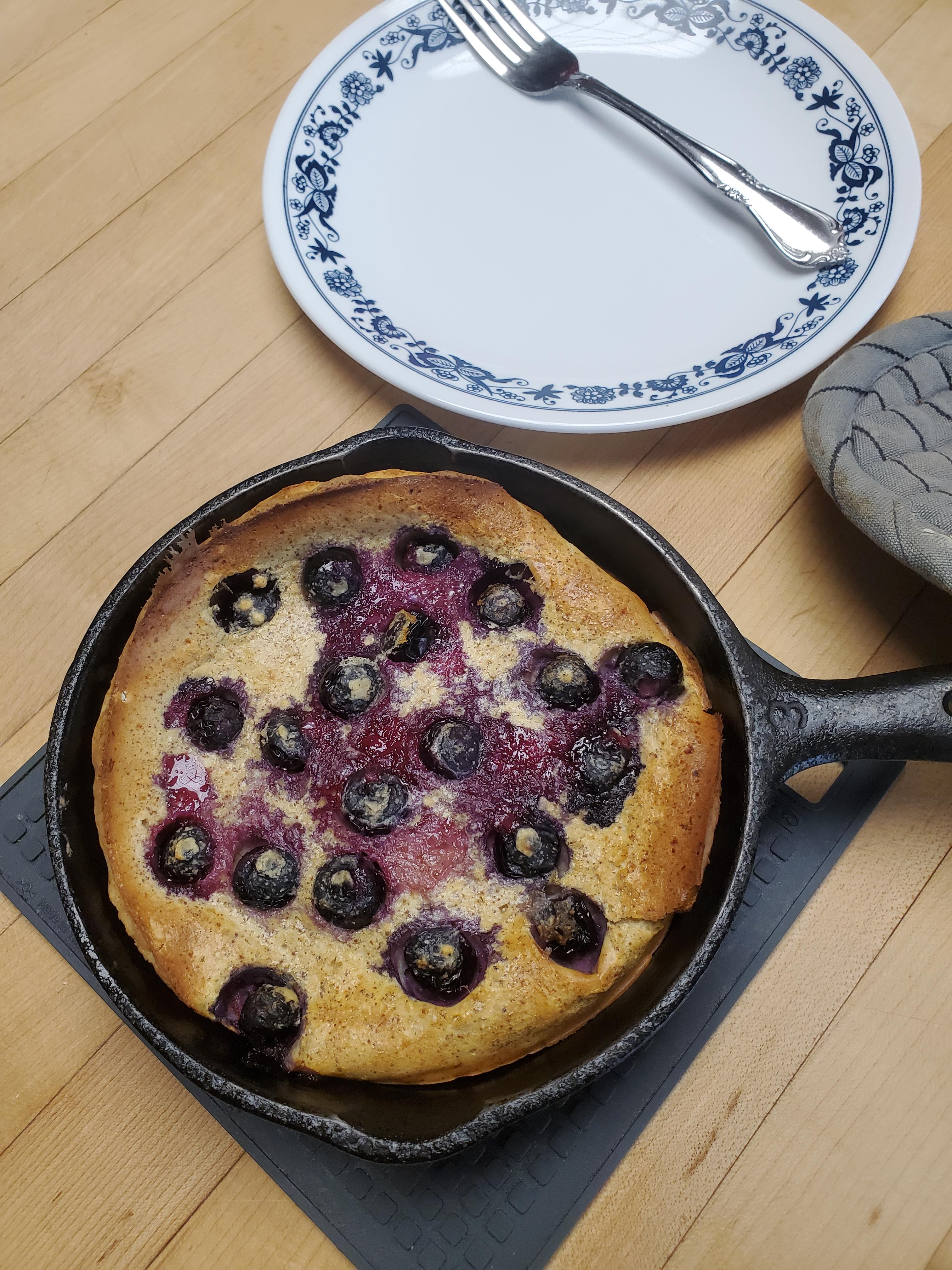 Single Serving Blueberry Oat Flour Baked Pancake