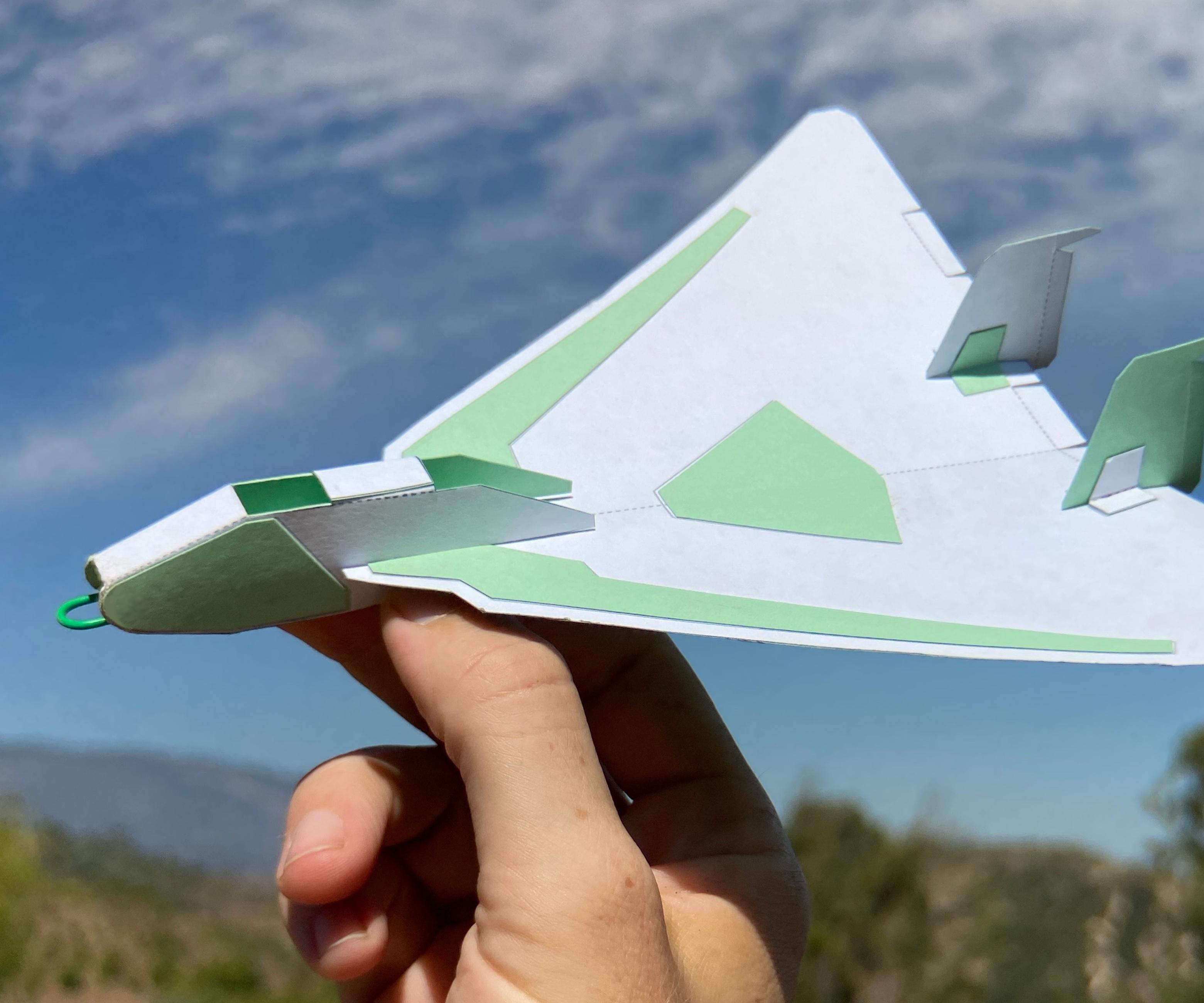 Card Stock & Paper Twin Fin Delta Airplane
