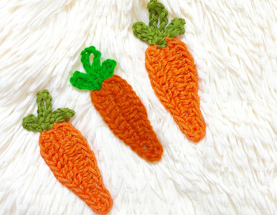 Super Easy and Cute Crochet Carrot Applique