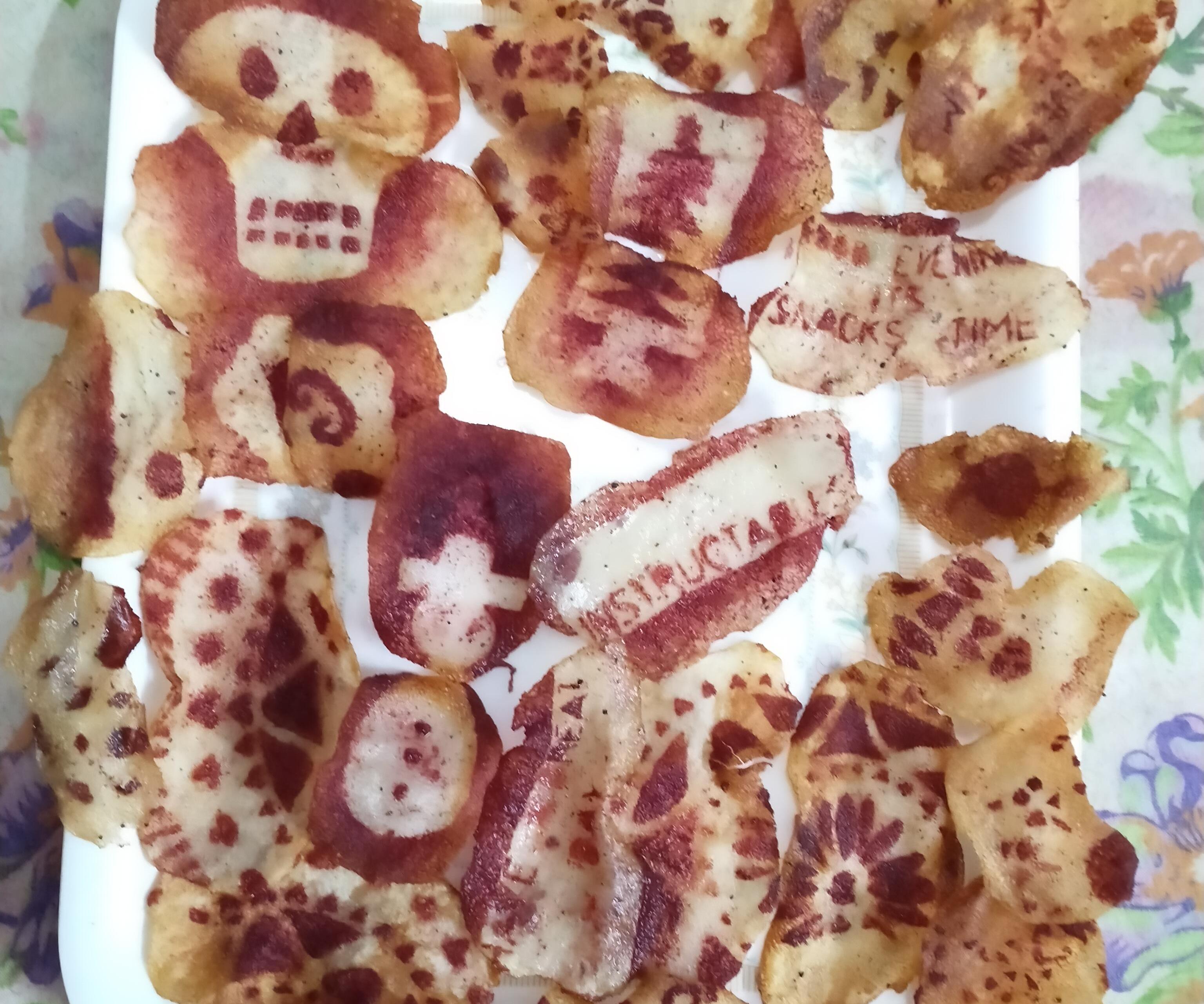 Stenciled Potato Chips