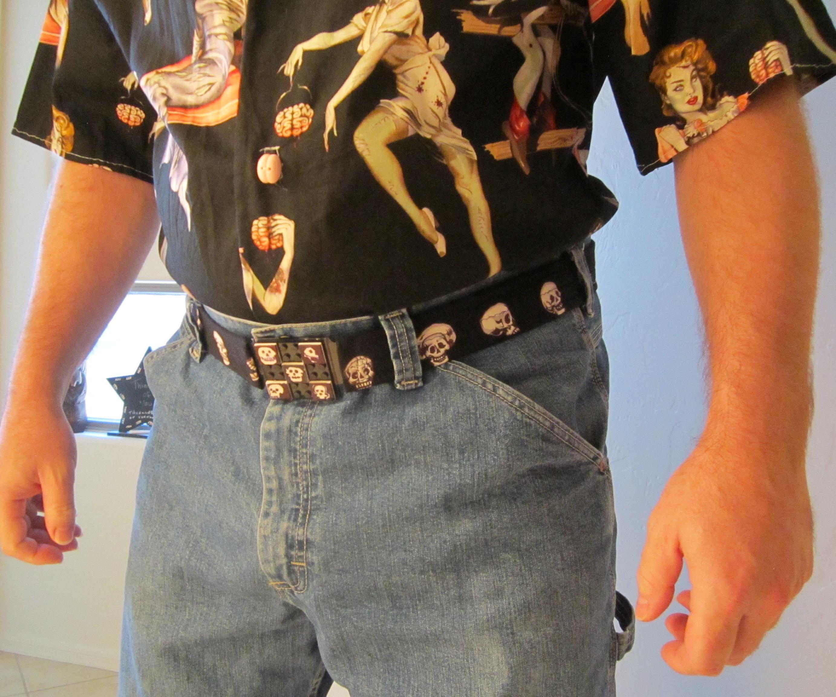 Skull Belt With LEGO Buckle
