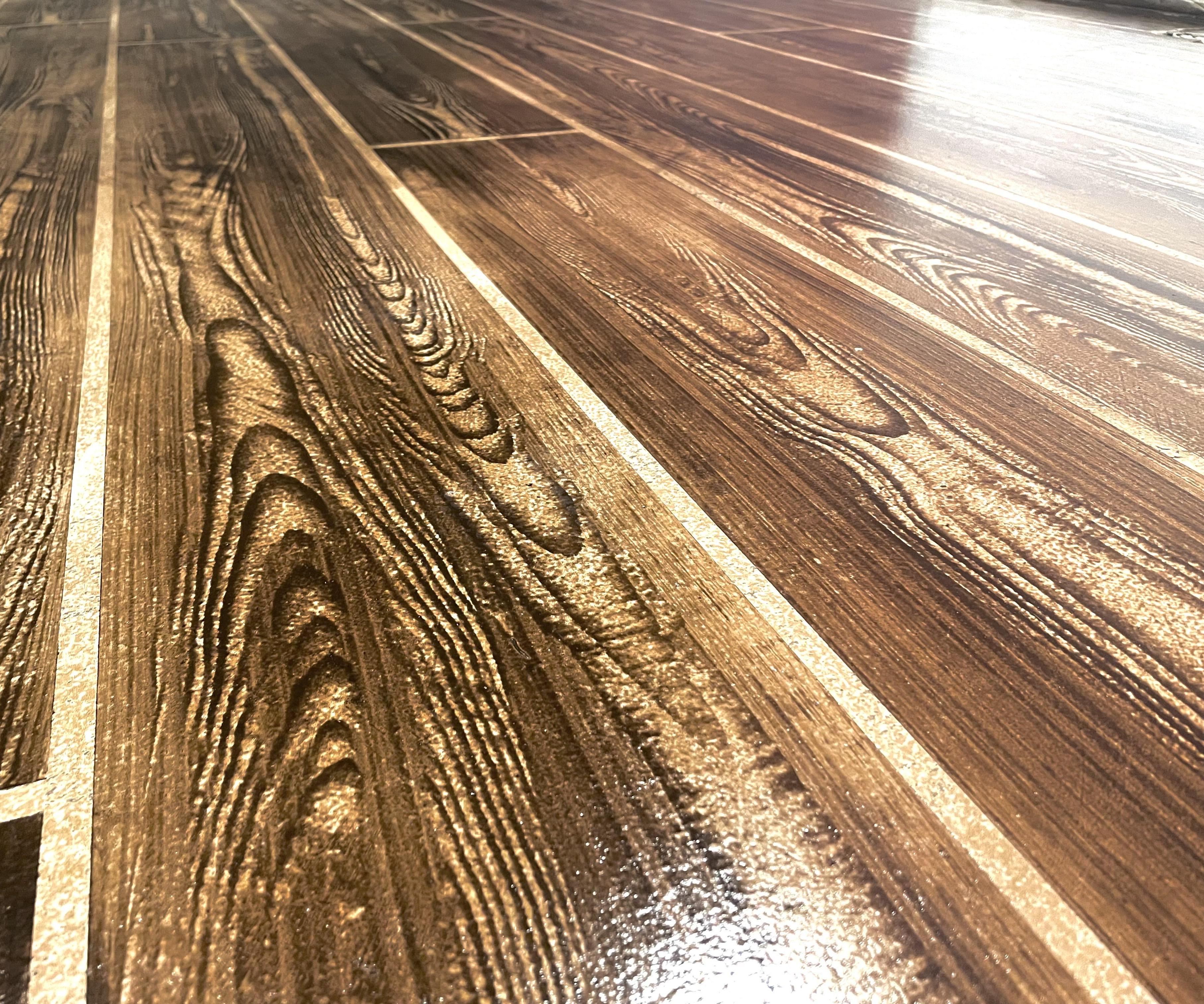 DIY Faux Wood Concrete Floors
