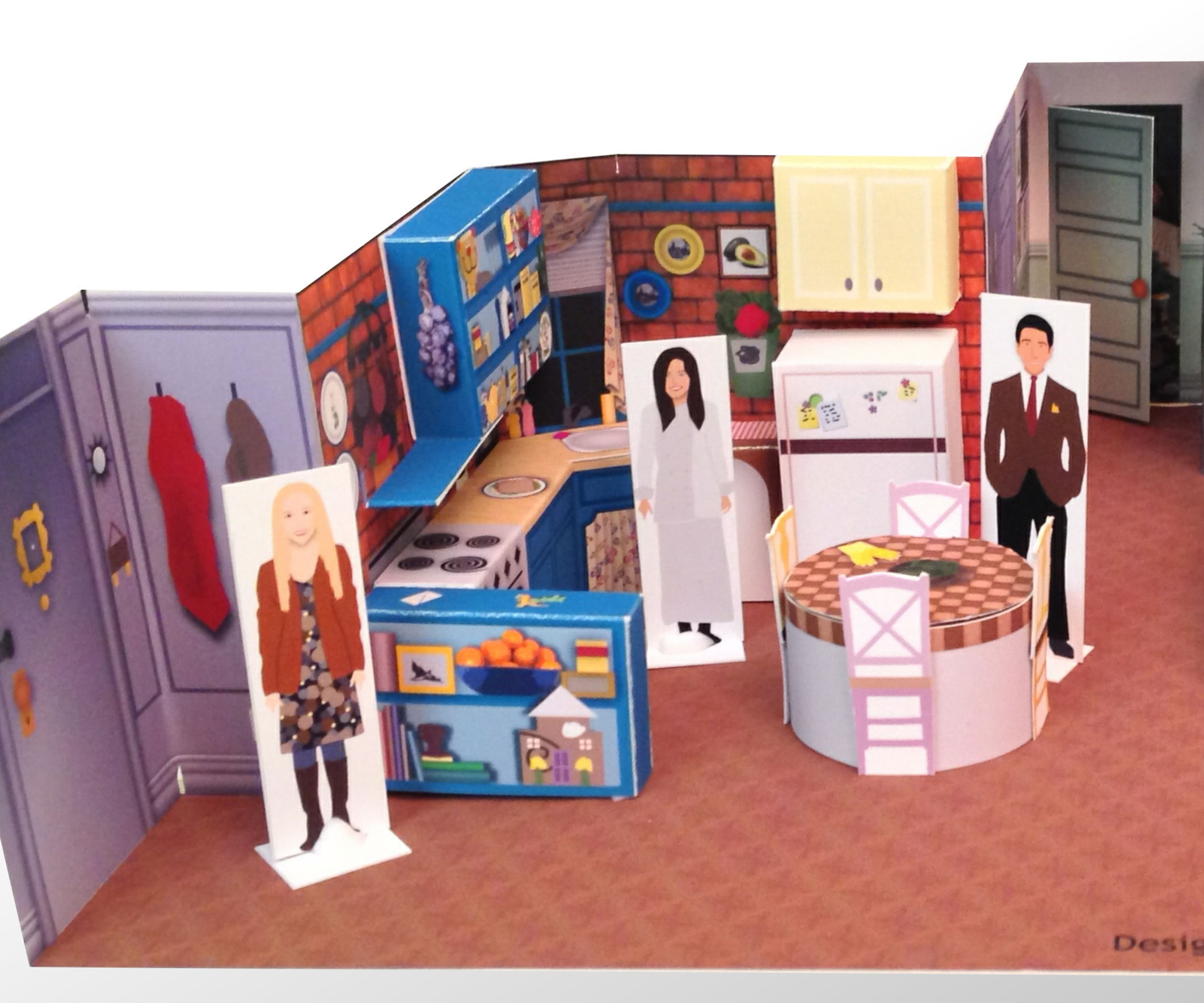 Papercraft Friends Playset Model