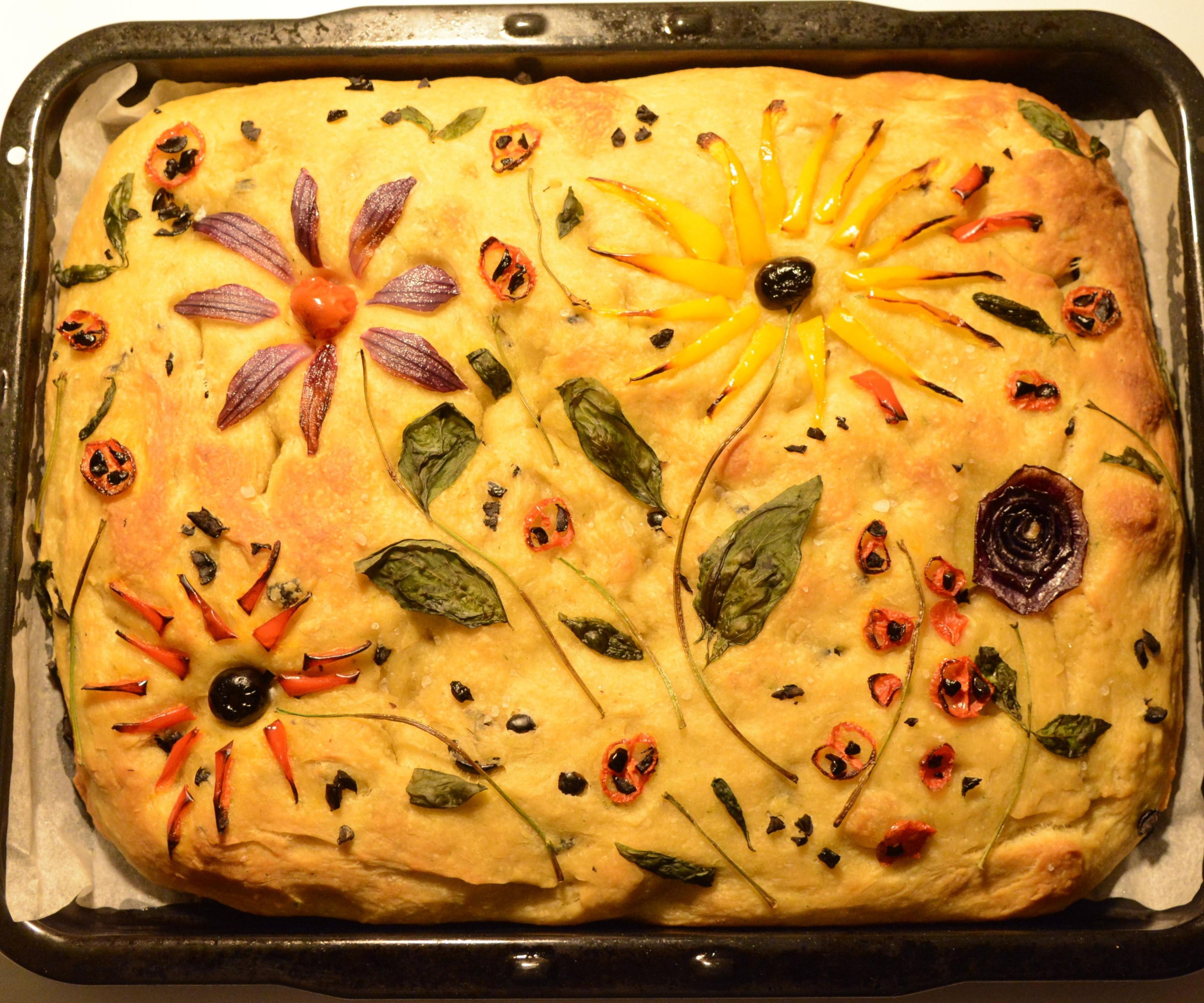 Flavored Focaccia With Olives