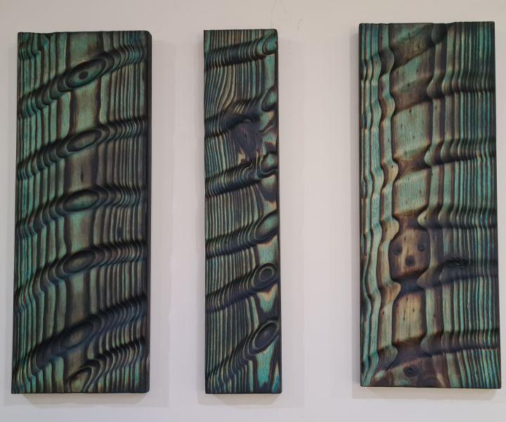 Green Gouge Ball Shou Sugi Ban