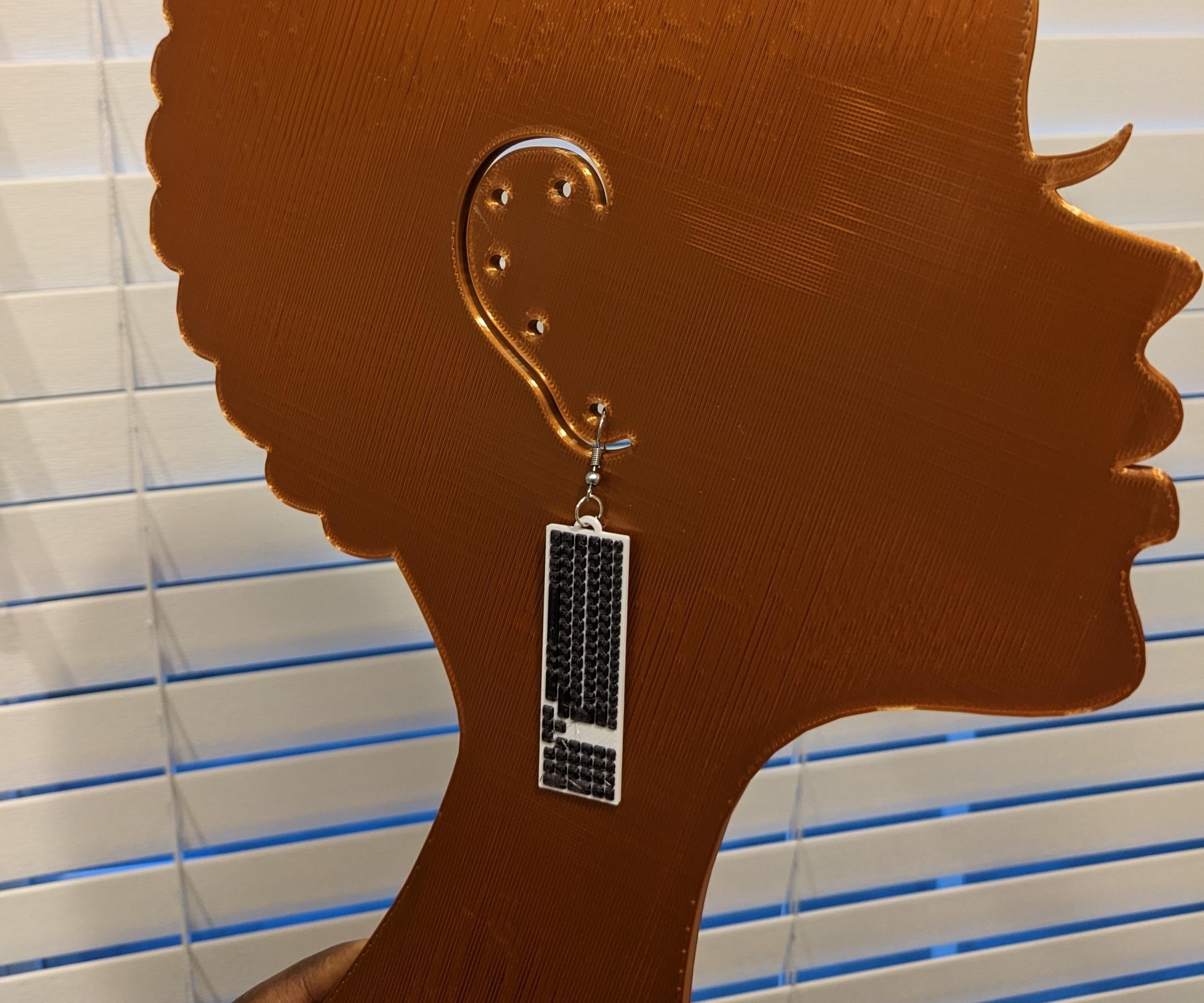 3d Printed Keyboard Earrings for Anyone