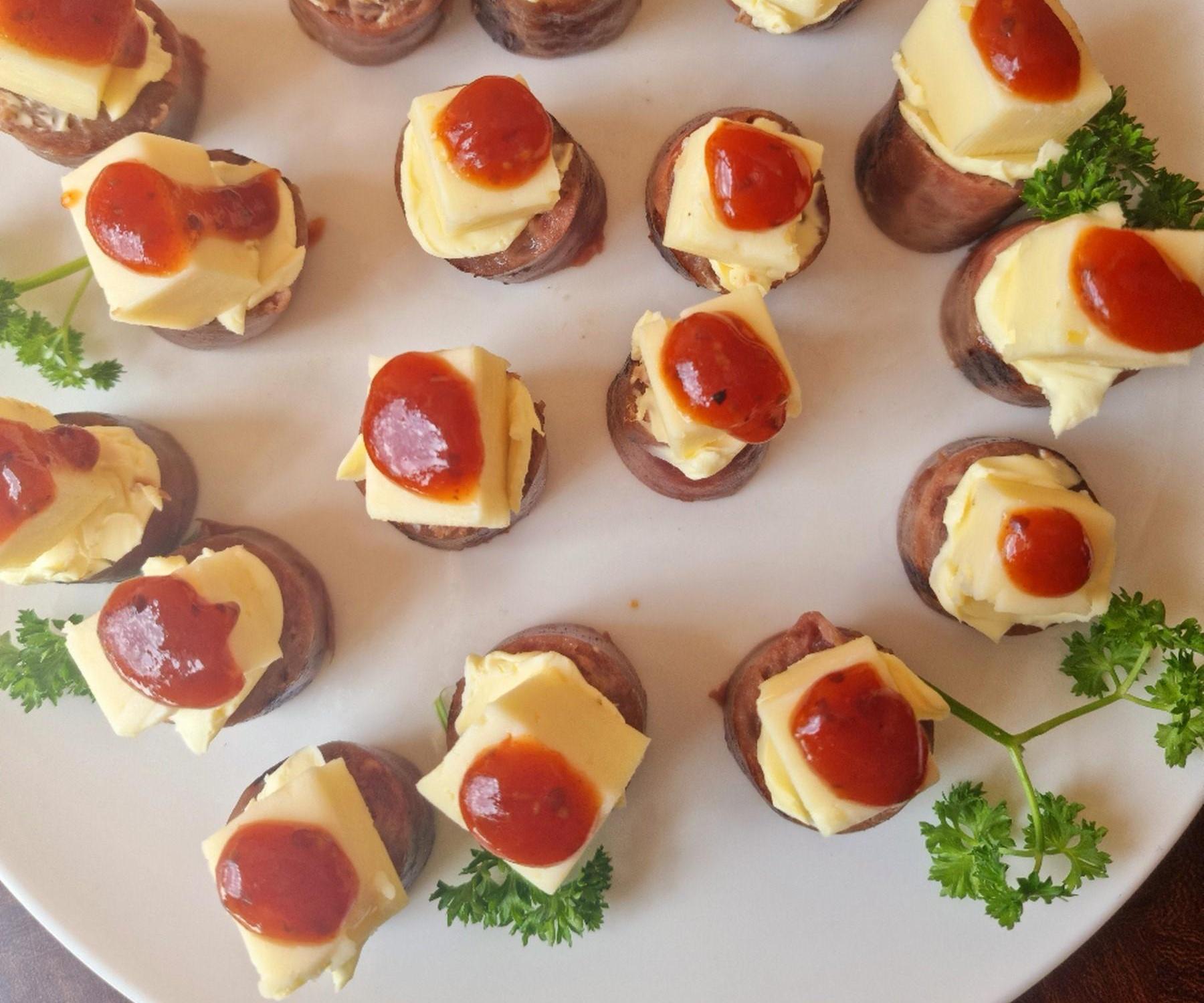 Sausage Two Cheese Canapes