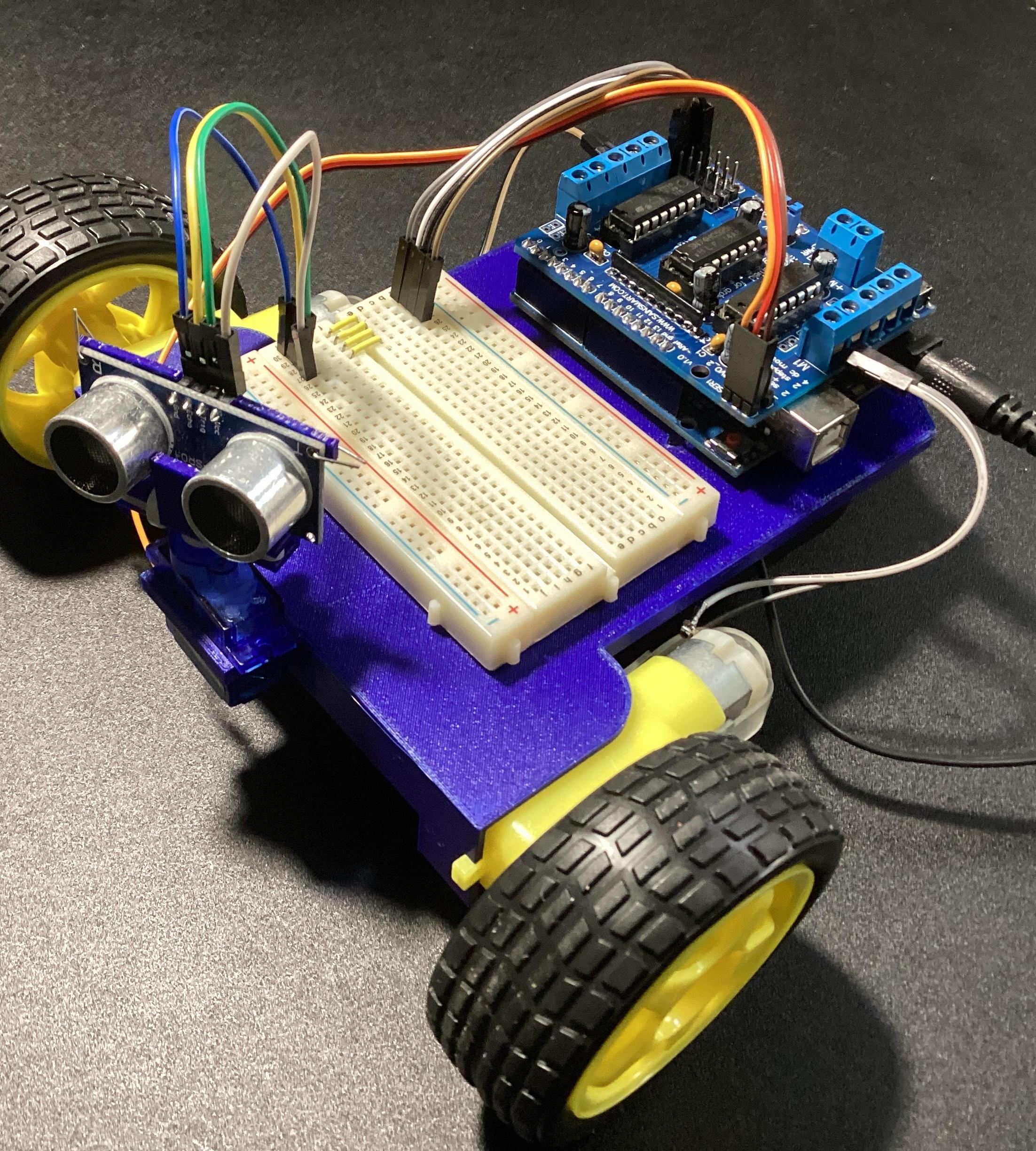 Arduino Ground Rover With Adafruit Motor Shield V1 and Servo Sonar Sensor