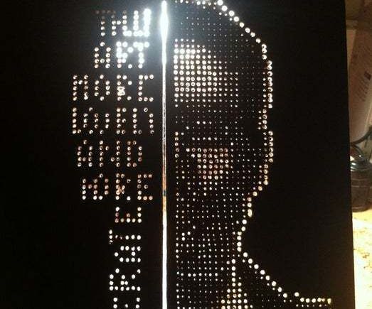 Lamp Decorated With Portrait & Poem