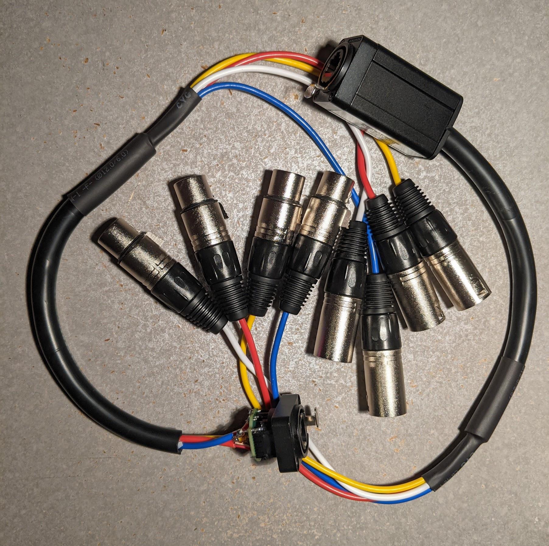 EtherCON to Quad XLR Audio Snake