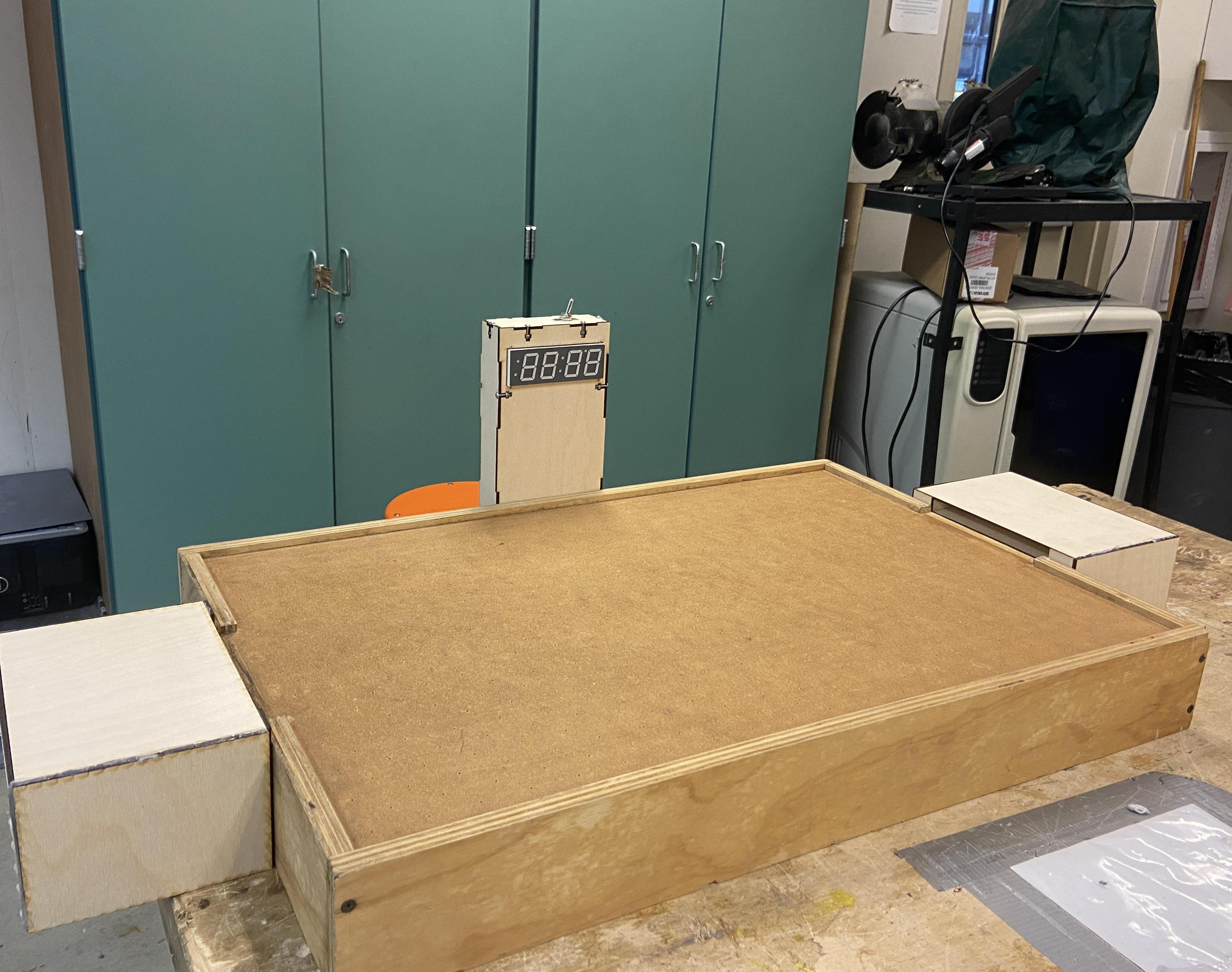 Self-Scoring Miniature Air Hockey Table