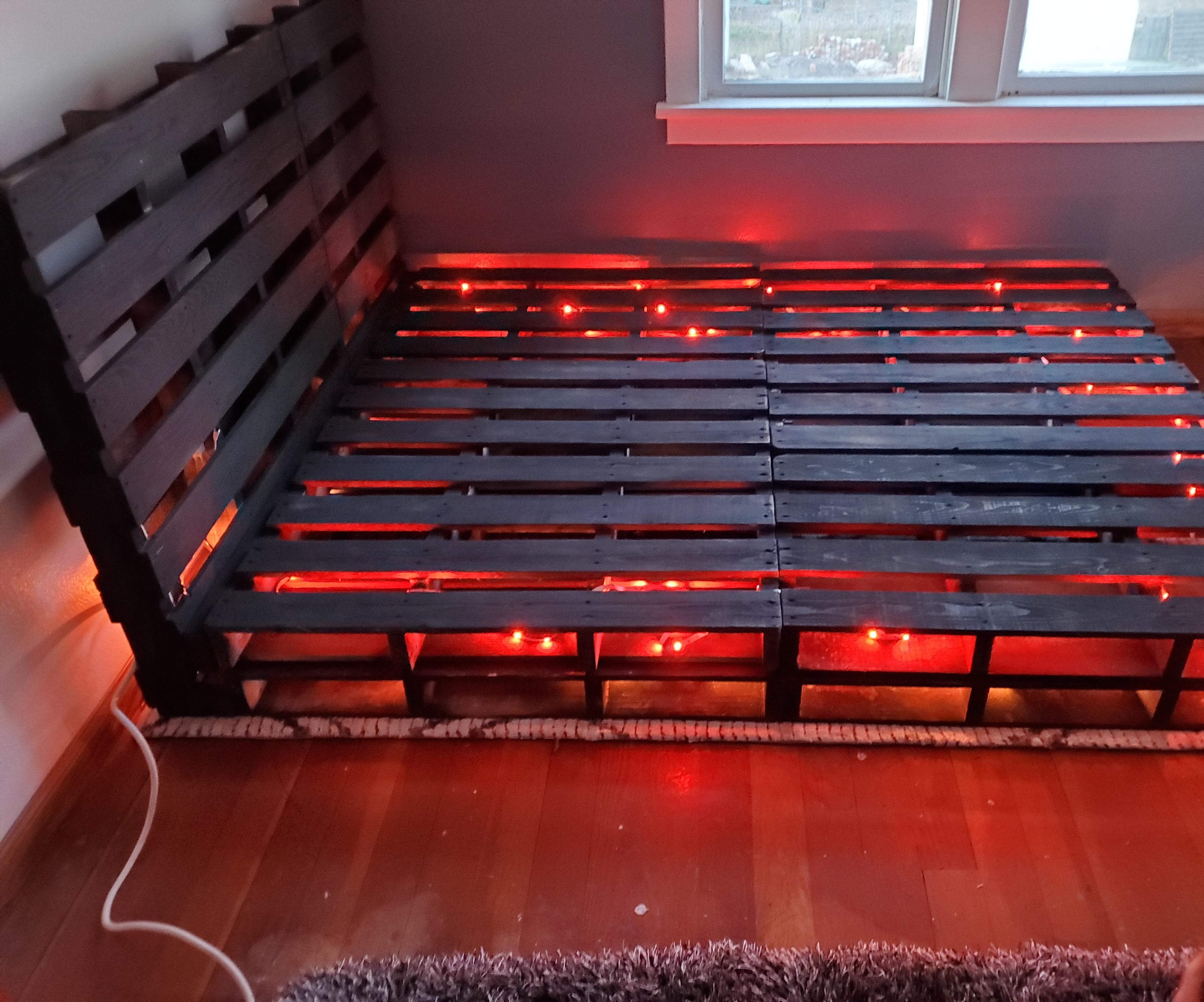 Lighted Pallet Bed