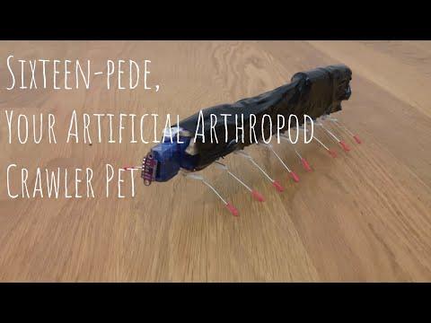 Sixteen-pede:  Artificial-Arthropod-Crawler-Pet