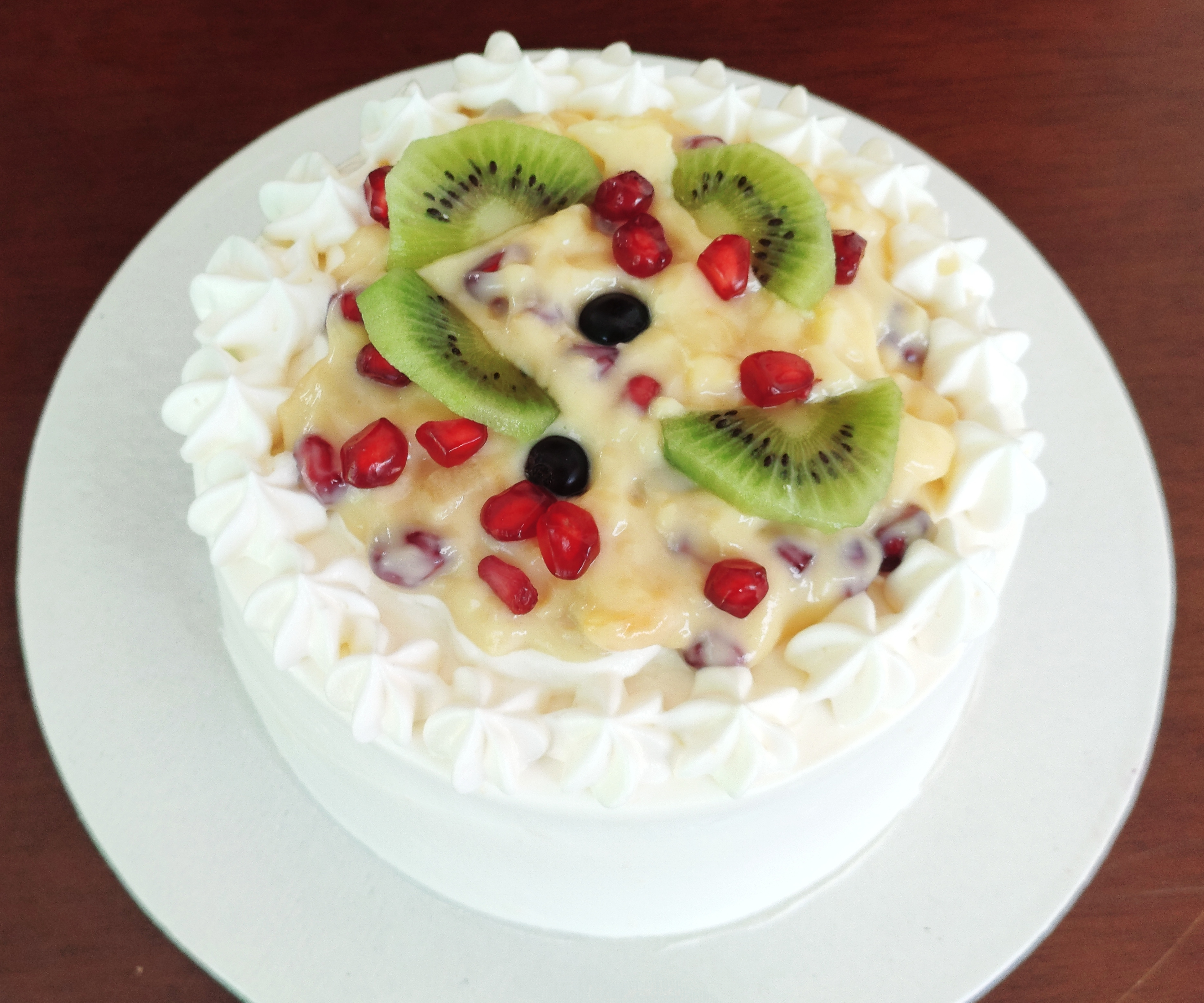 Fruit Custard Layer Cake