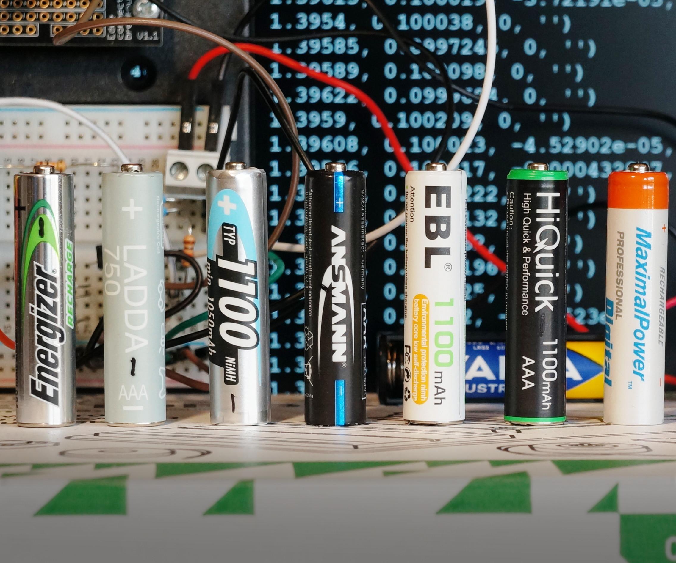 NiMH Rechargeable Battery Comparison Using Kitronik Inventor's Kit and Adafruit CLUE
